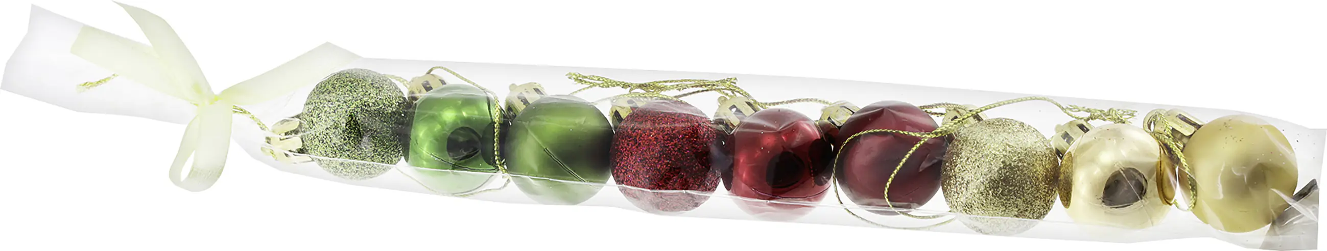 Weihnachtskugeln aus Kunststoff Ø 2 cm grün-gold-bordeaux 9 Stück