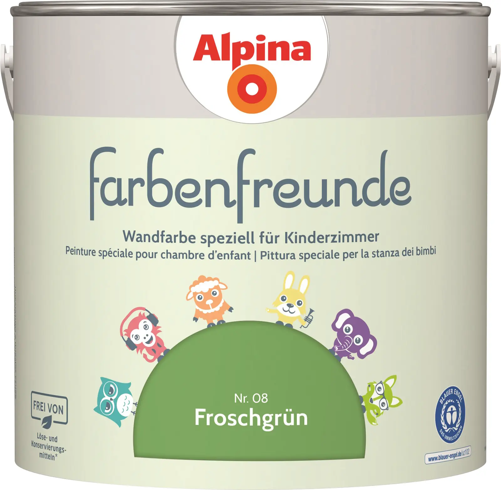 Alpina Farbenfreunde Wandfarbe Nr. 08 froschgrün 2,5 L matt