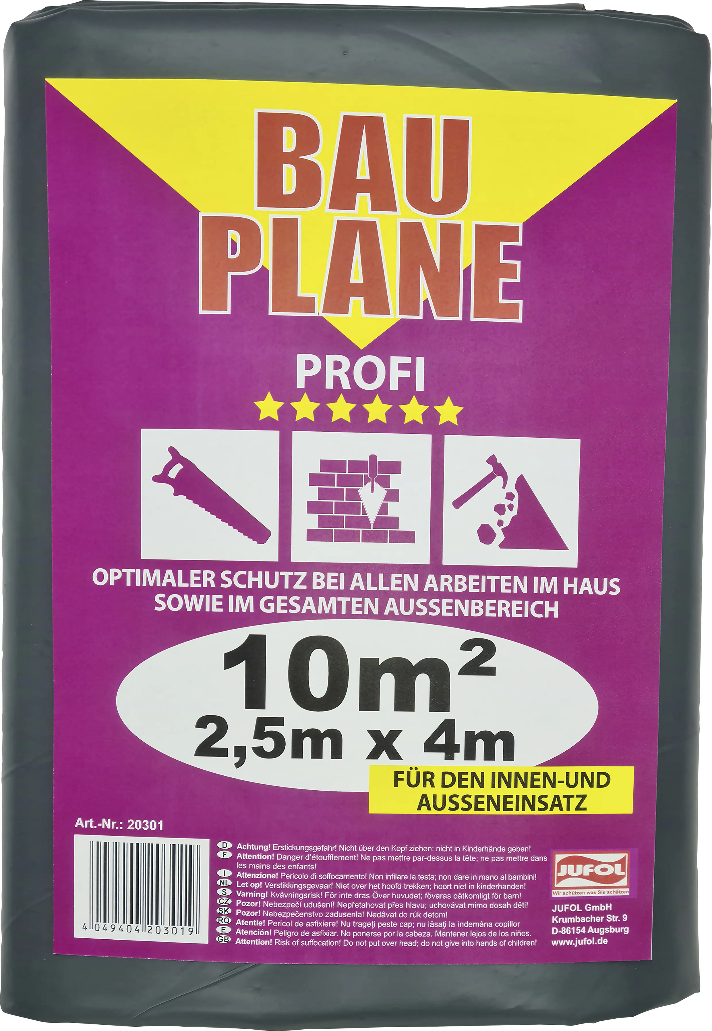 Jufol Bauplane Profi 0,2 mm 4 x 2,5 m = 10 m² transluzent