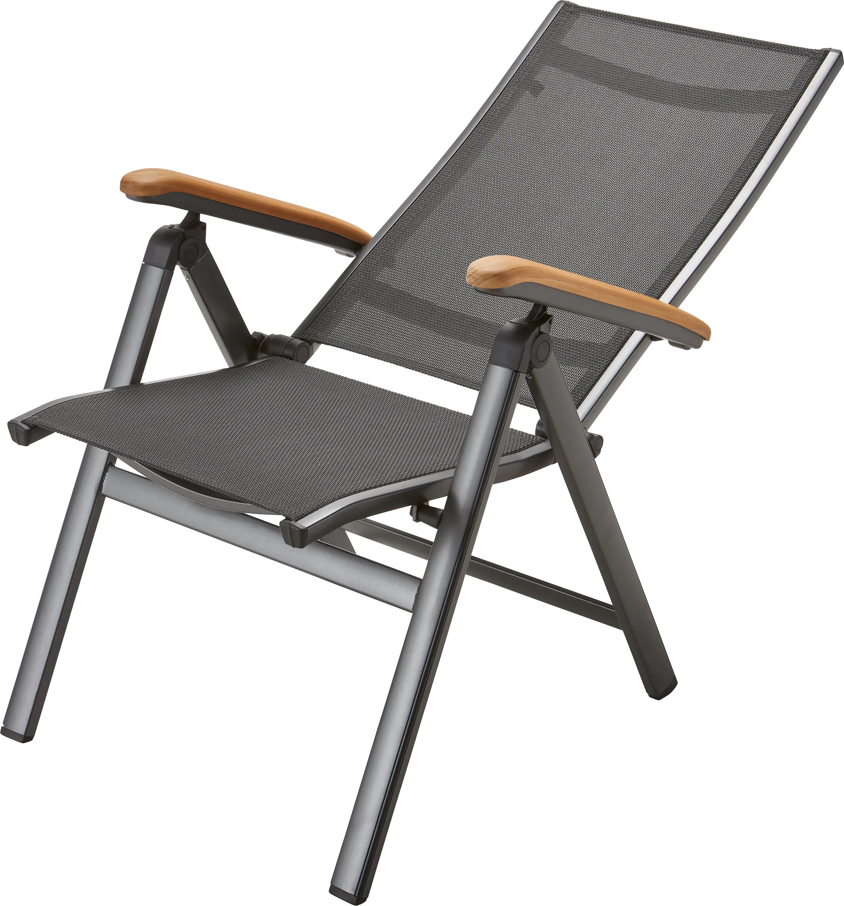 4260440953168_01 MWH Klappstuhl Reno Aluminium mit Teak Armlehnen