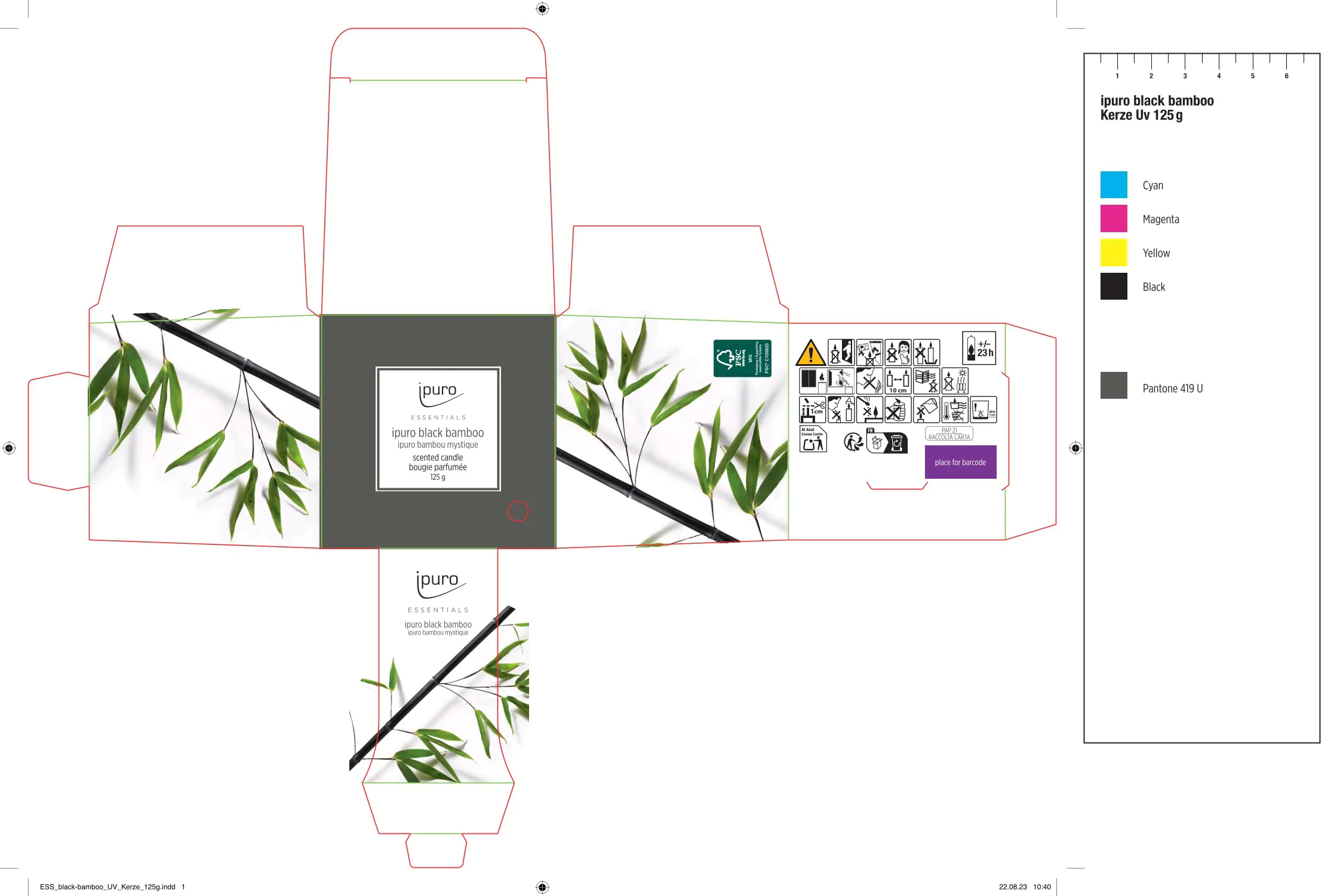 ipuro ESSENTIALS Duftkerze Black Bamboo 125 g