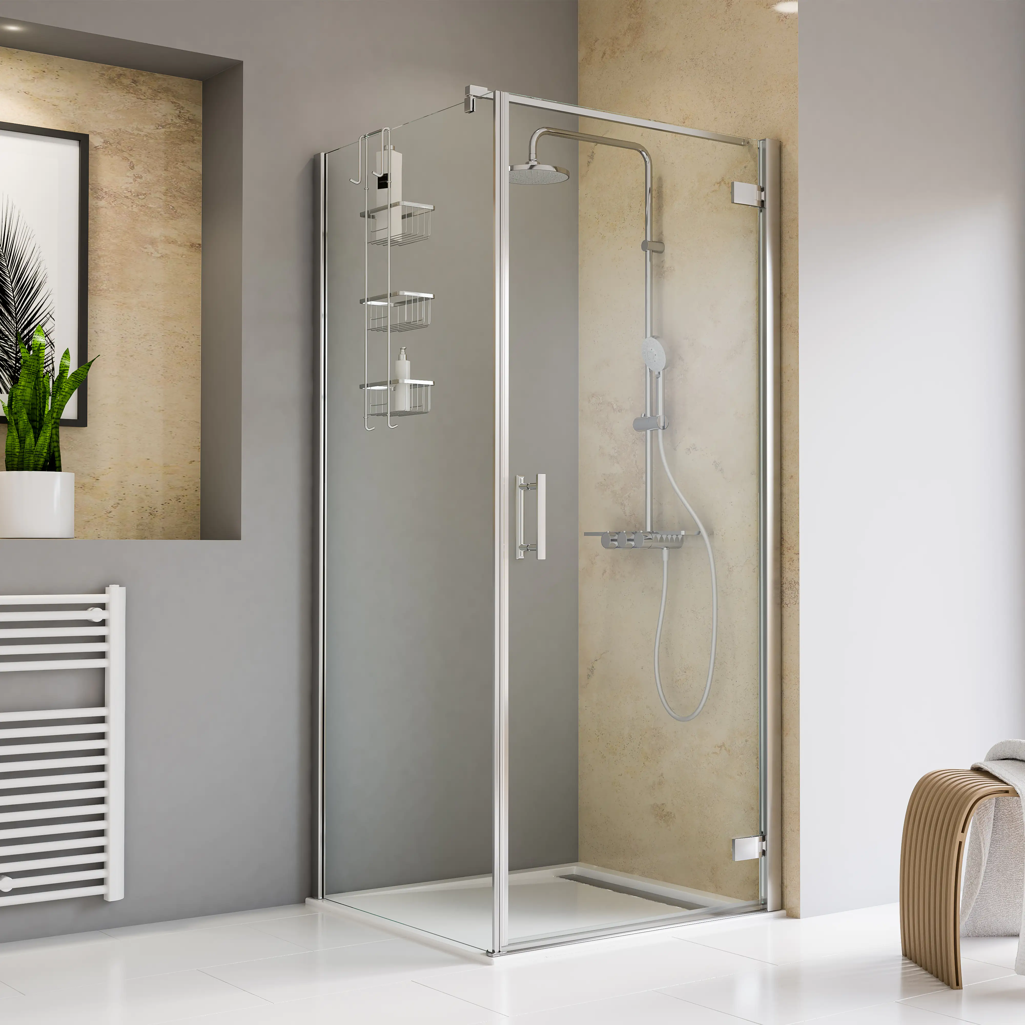 4060991061035 Schulte Drehtür pendelbar Seitenwand 100 x 100 cm Toura