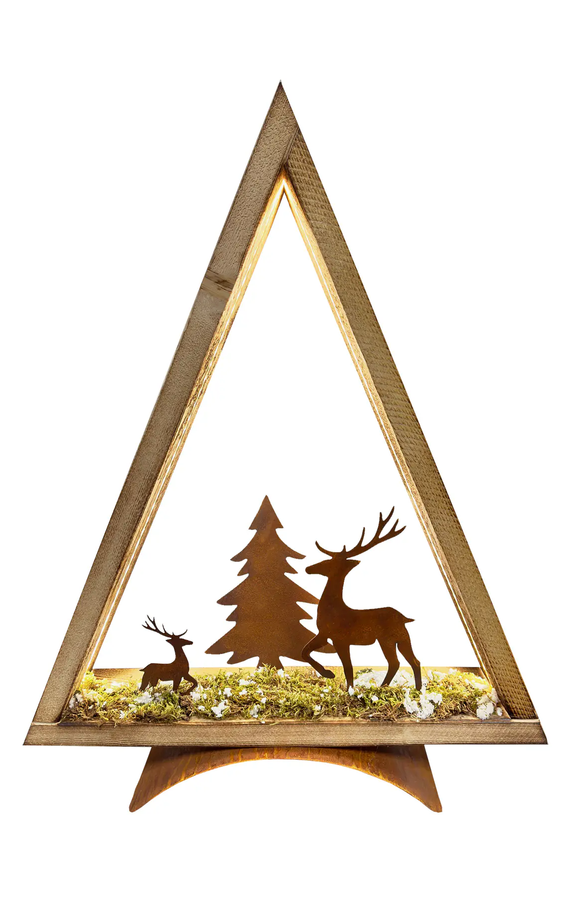 Badeko Holzbaum mit LED Beleuchtung 76 x 60 x 15 cm rostbraun