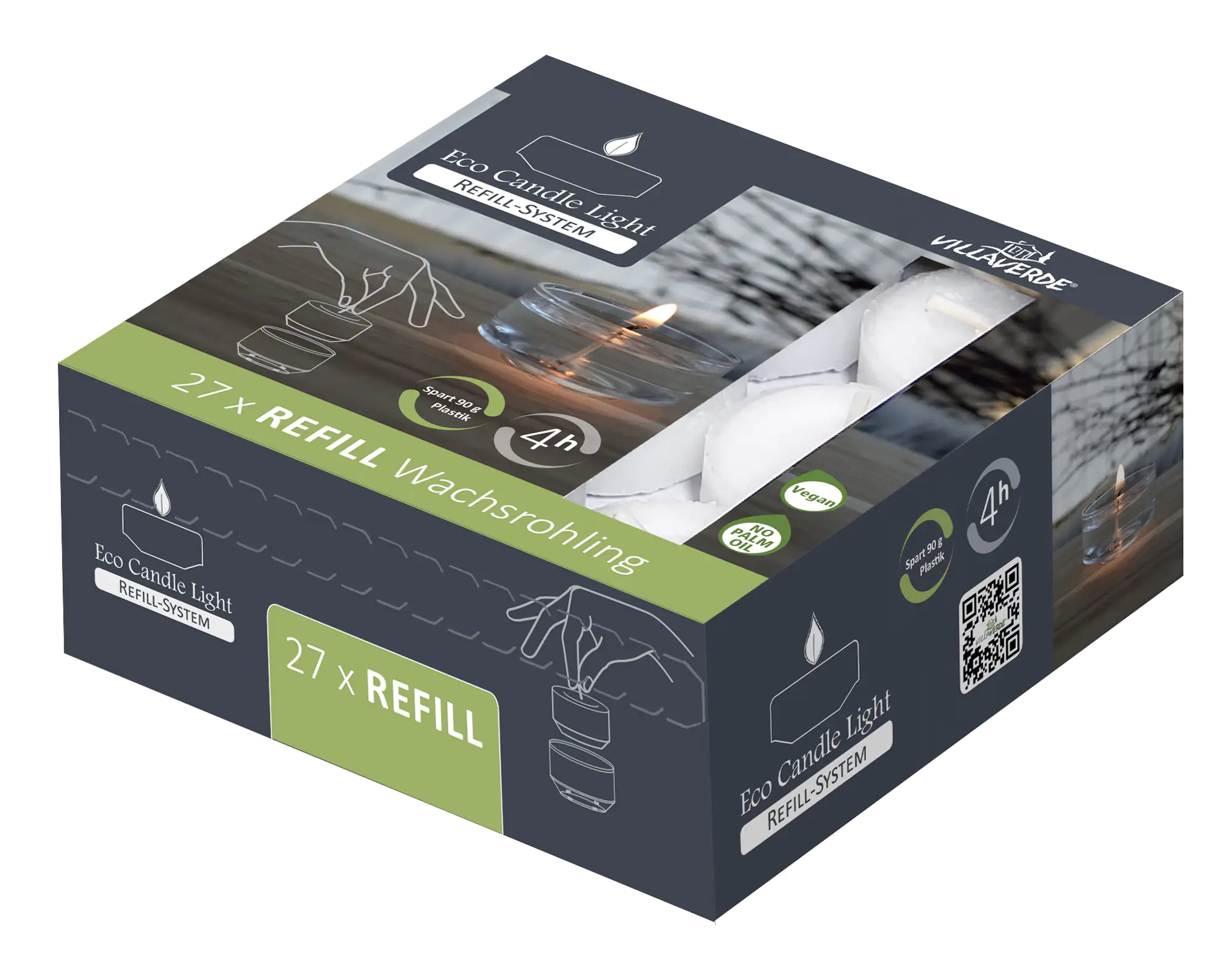 Villa Verde Teelichter ECL refill Nachfüller im Karton weiß, 27 er Pack Villa Verde Teelichter ECL refill Nachfüller im Karton weiß, 27 er Pack