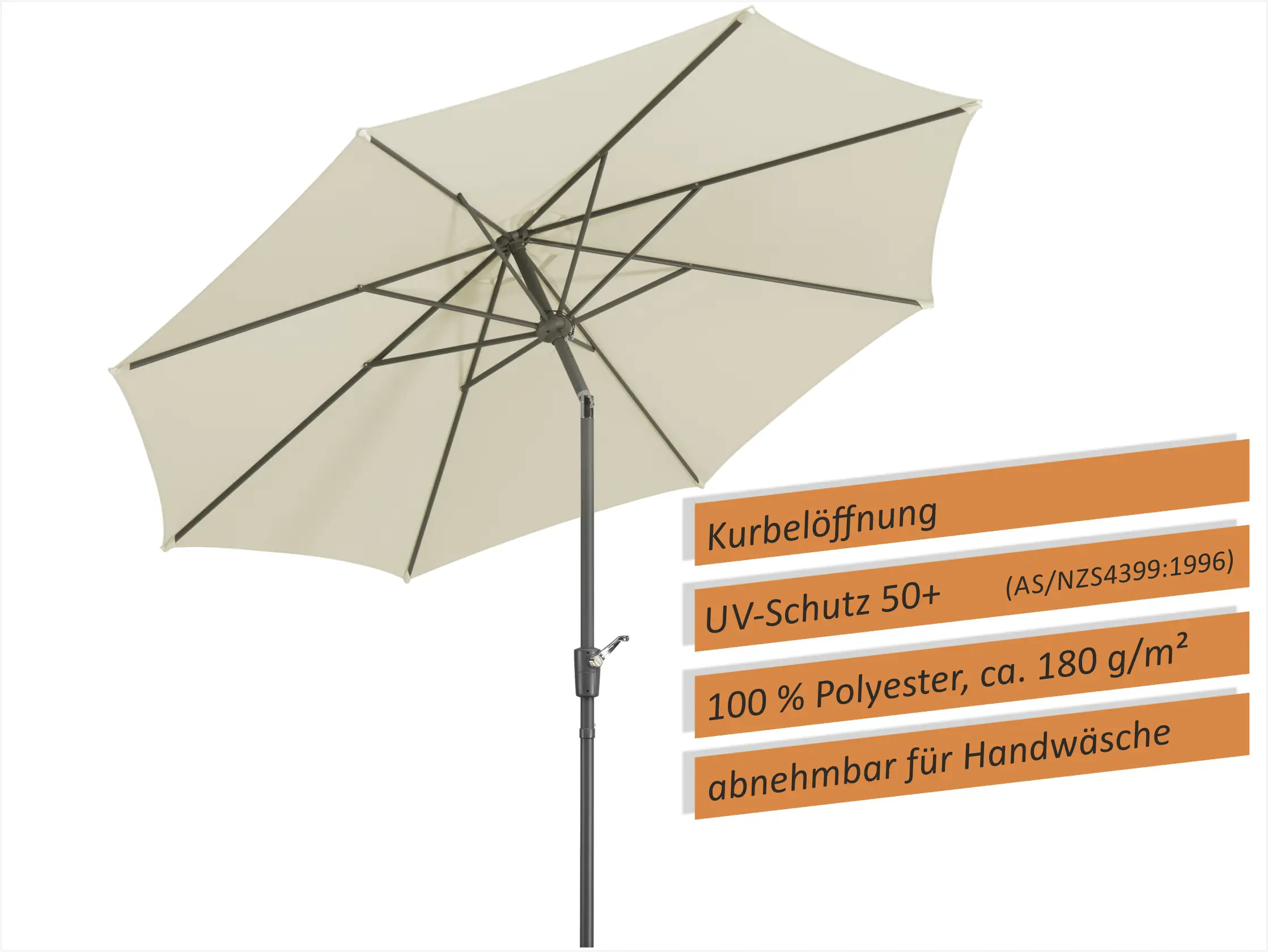 Schneider Sonnenschirm Harlem natur Ø 270 cm Schneider Sonnenschirm Harlem natur Ø 270 cm