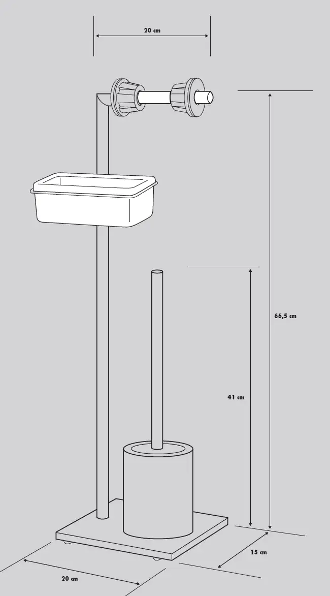 Primaster Toilettenbürstenhalter Edelstahl verchromt Florenz mit Feuchtpapierbox