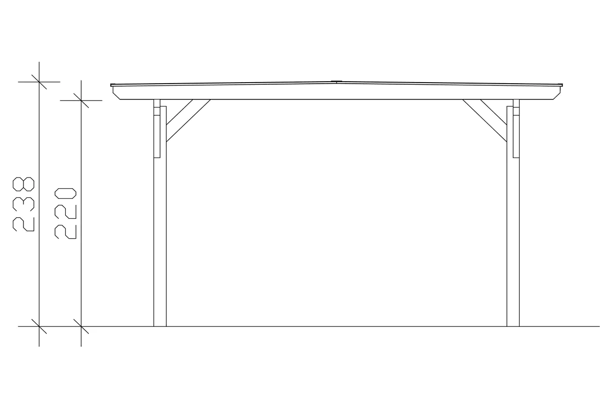SKAN HOLZ Carport Odenwald 428 x 648 cm, lasiert in Nussbaum