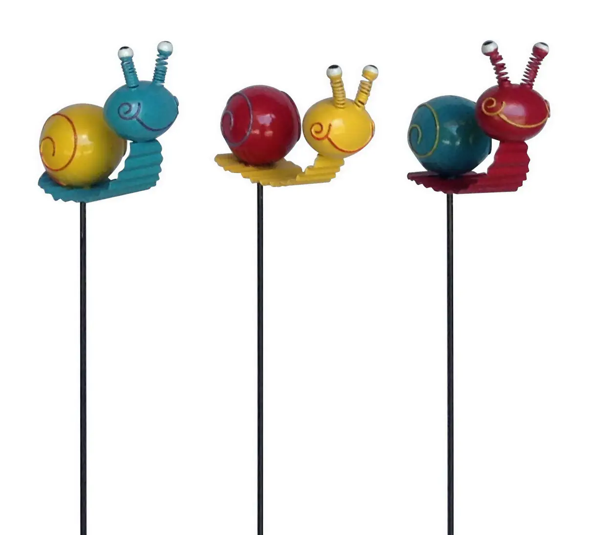 TrendLine Gartenstecker Schnecke Metall 70 x 9 cm bunt