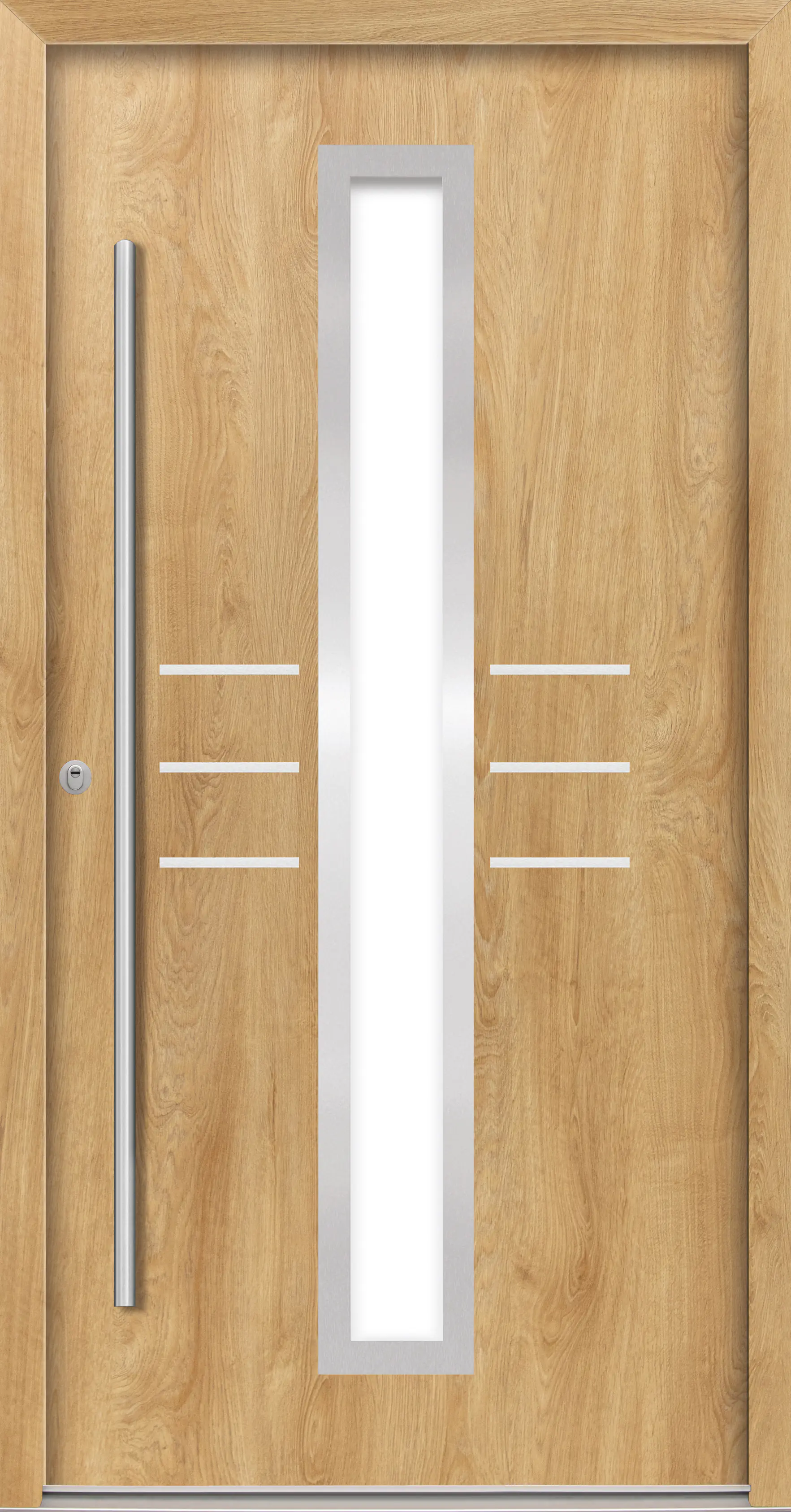 Splendoor Haustür Passivedoor Premium B07 RC2 Eiche Natur DIN Links 110 x 210 cm