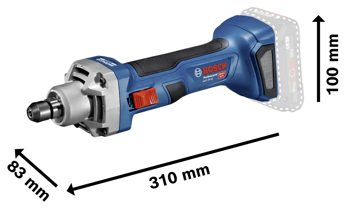 Bosch Professional  Akku-Geradschleifer GGS 18V-20 Solo
