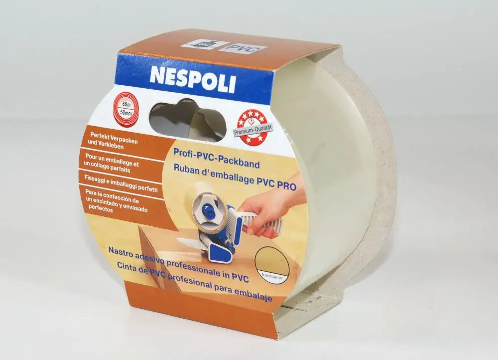 Nespoli Profi-PVC-Packband 50 mm x 66 m, transparent