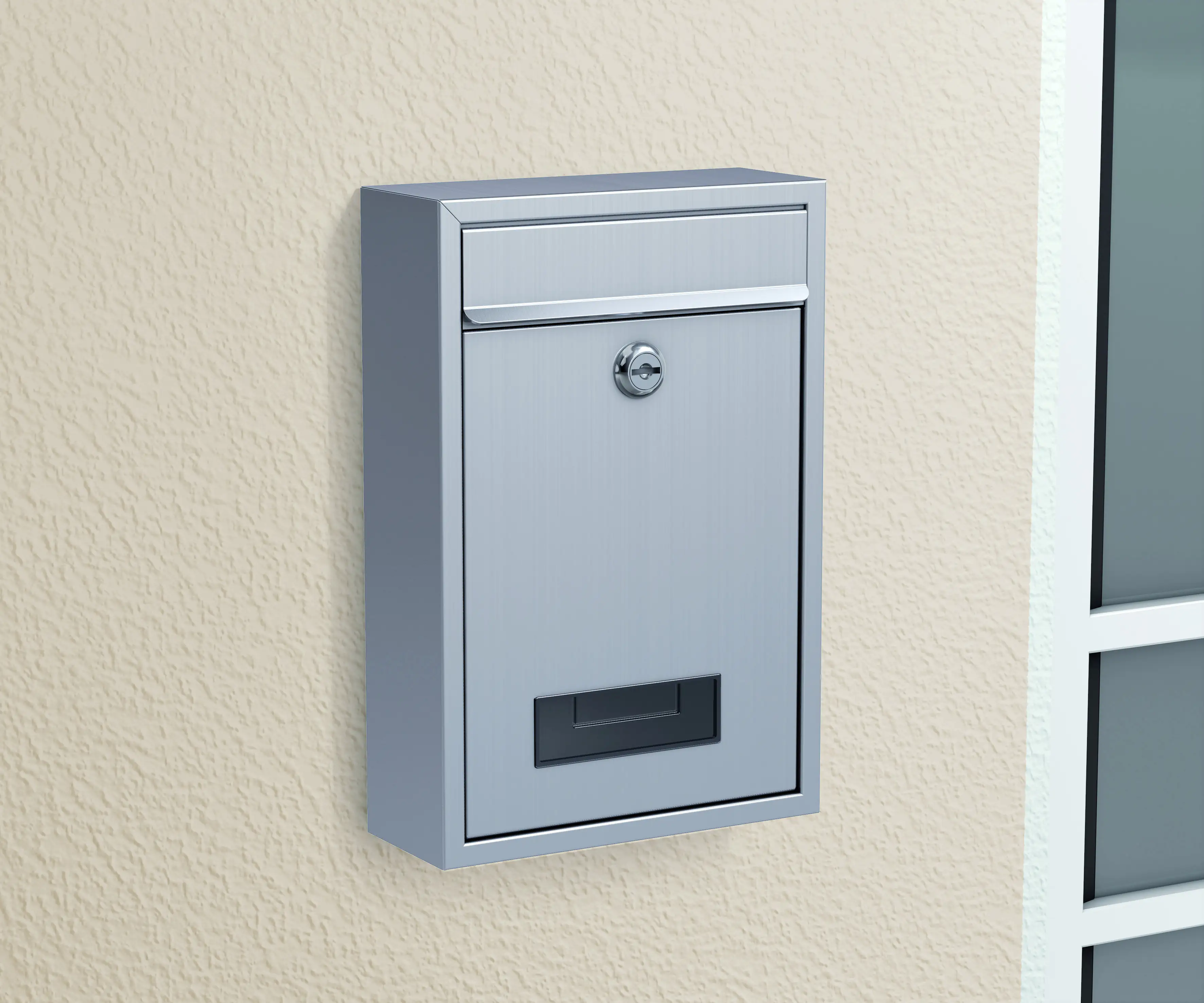 4026434064155_2233565 Basi Briefkasten BK 100 Edelstahl 32 x 21.5 x 8.2 cm