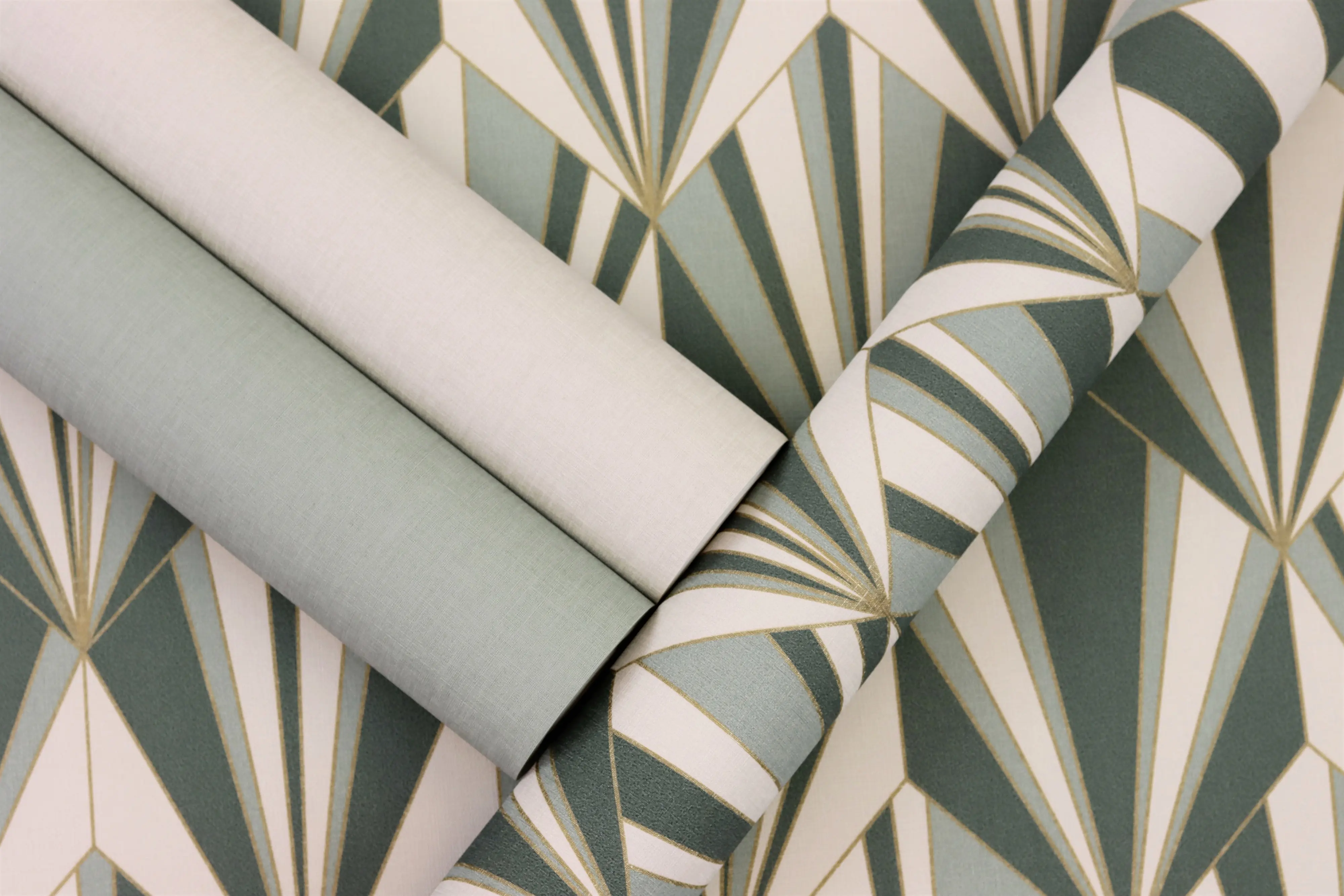 Rasch Vliestapete 690743 Selection, Textilstruktur grün, 10,05 x 0,53 m