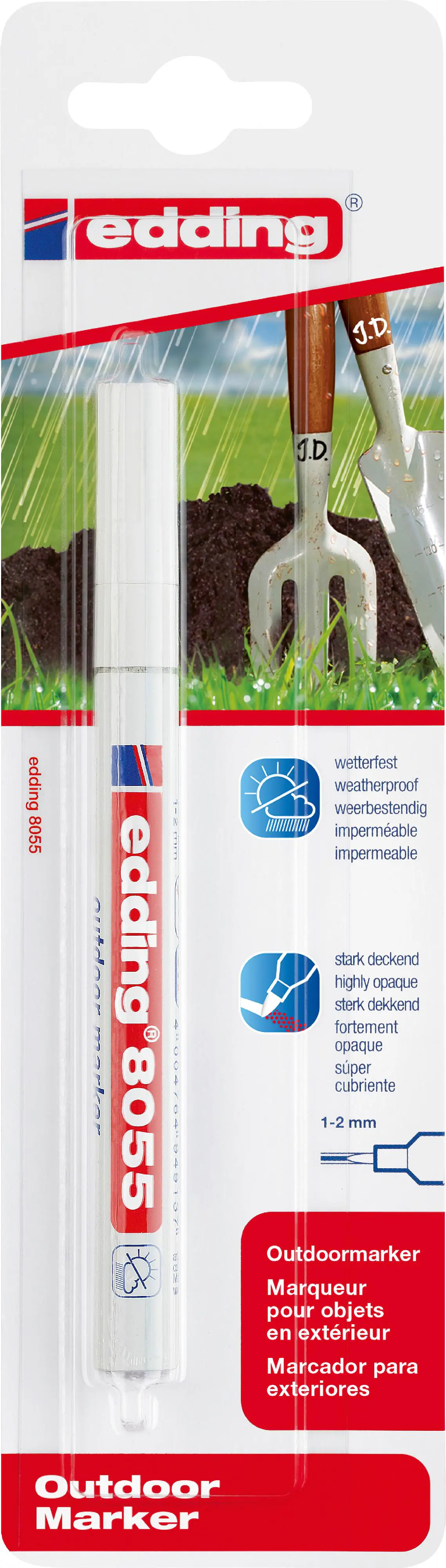edding 8055 outdoor marker weiß 1 - 2 mm