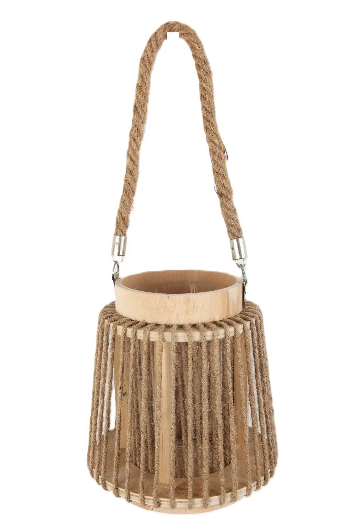 TrendLine Deko-Laterne Holz Ø 17 x 19 cm natur