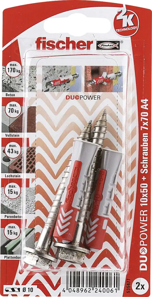 Fischer Dübel Duopower Fischer Dübel-Set Duopower 10.0 x 50 mm - 2 Stück
