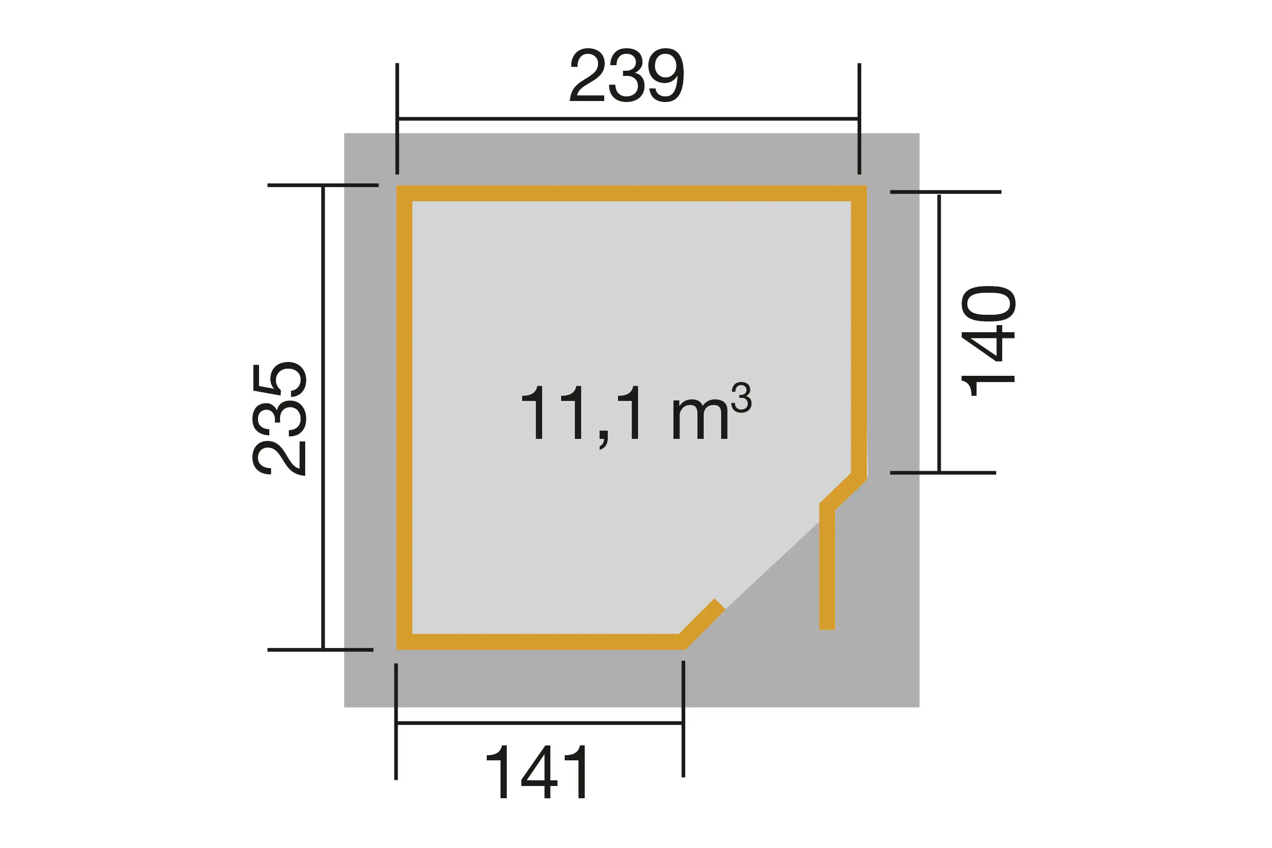 Weka Gartenhaus Nantje 239 x 235 cm anthrazit mit Fußboden