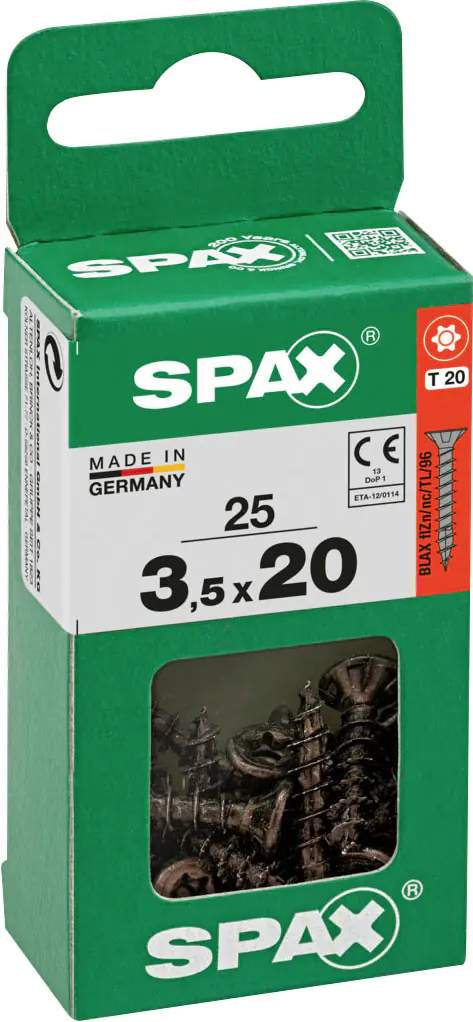 Spax Universalschrauben 3,5 x 20 mm T20 Vollgewinde - 25 Stk. 