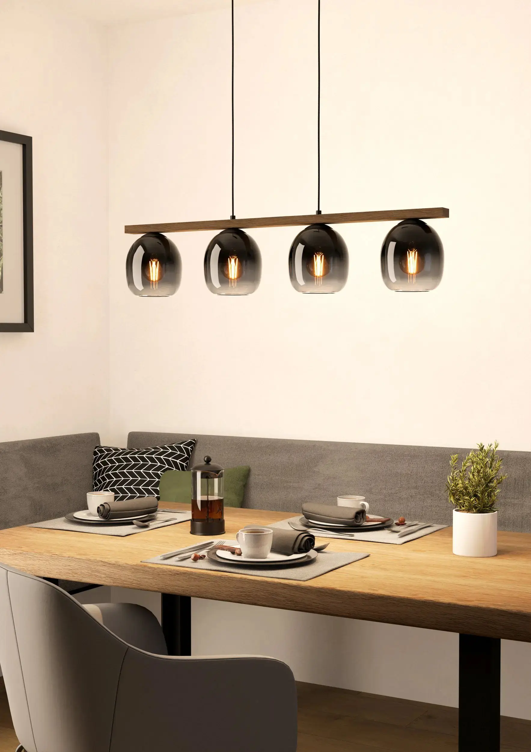 Eglo Hängeleuchte Ariscani schwarz-grau  88 x 14,5 cm