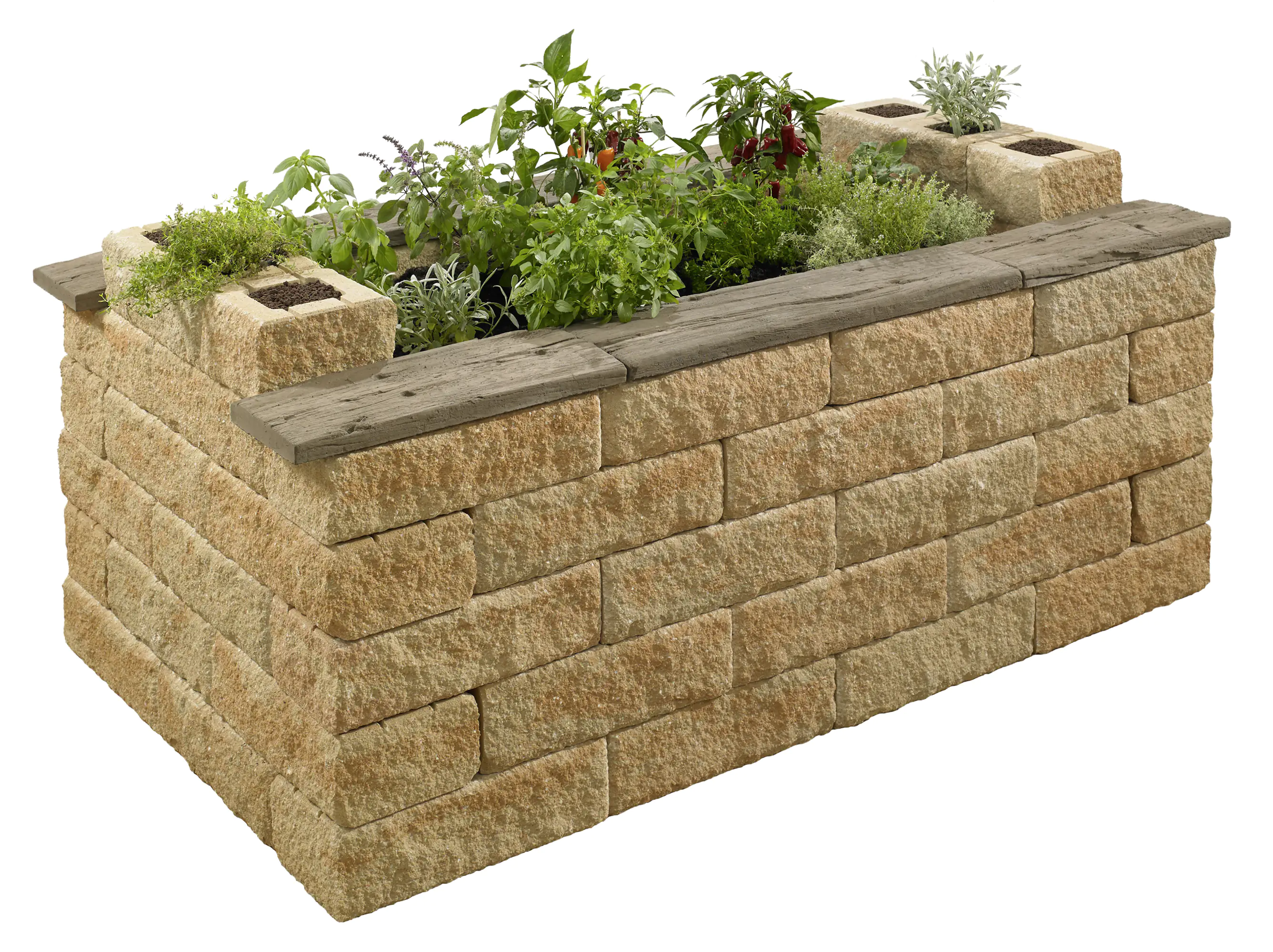 2077881026557_6 Kann Hochbeet-Set 2 Bruchstein 200 x 125 x 81 cm sandstein