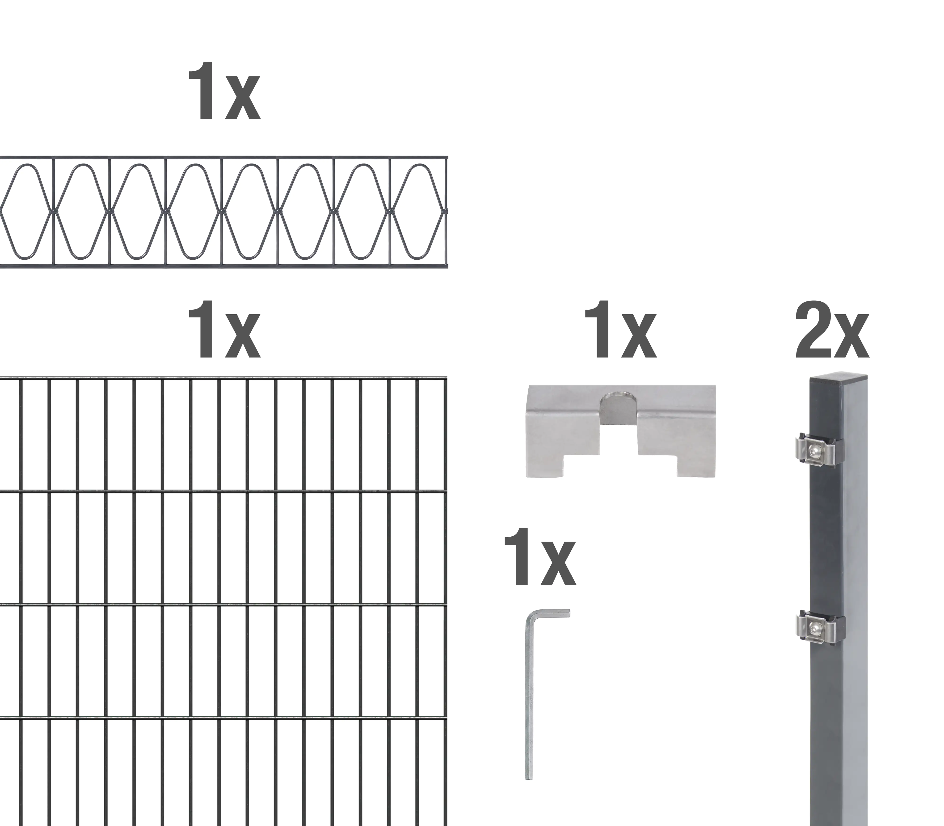 4004338667313_2215864 Alberts Doppelstabmatten-Grundset Eleganz 200 x 120 cm 2 m anthrazit