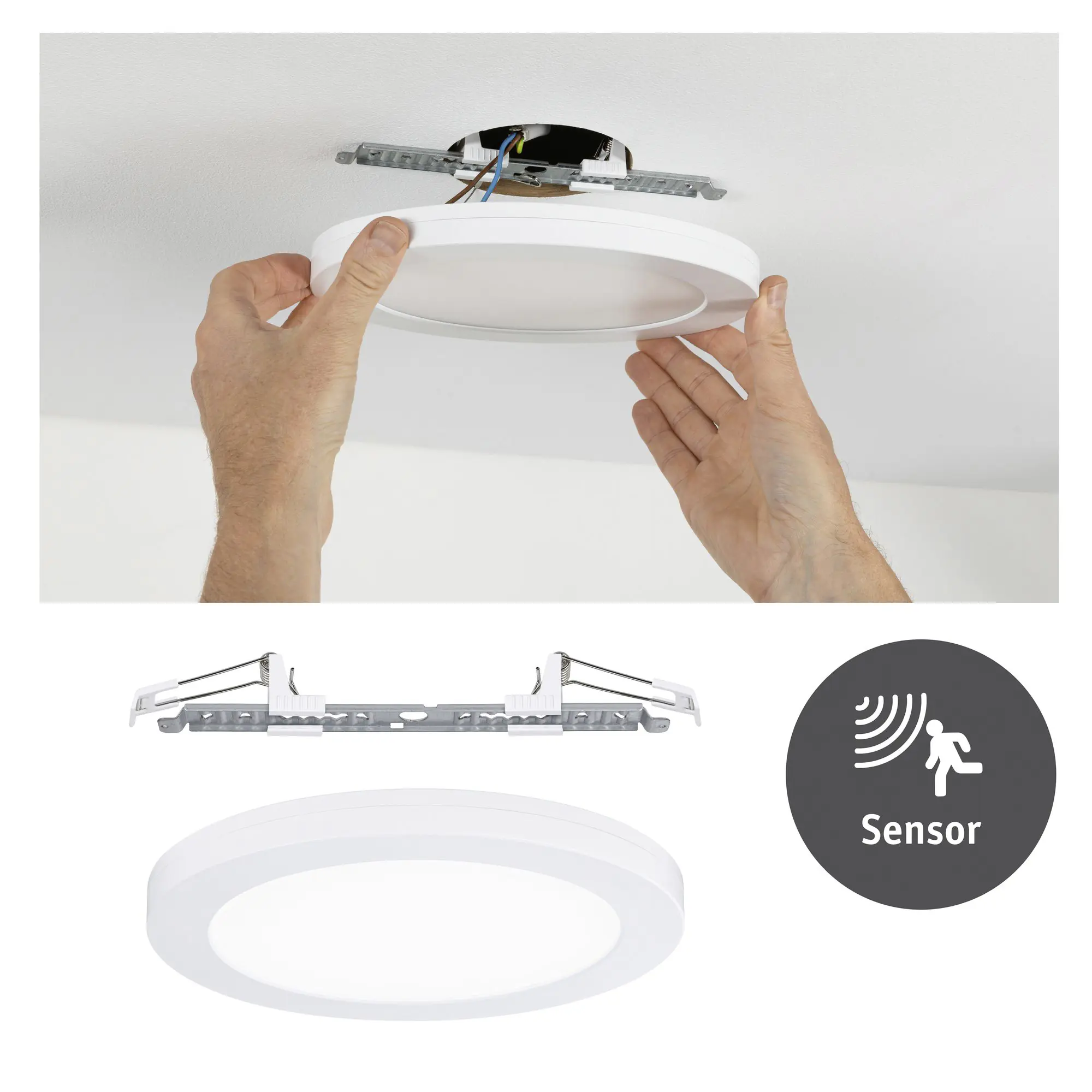 Paulmann LED Einbauleuchte Cover-it weiß 22,5 cm mit Bewegungsmelder, 16,5 W