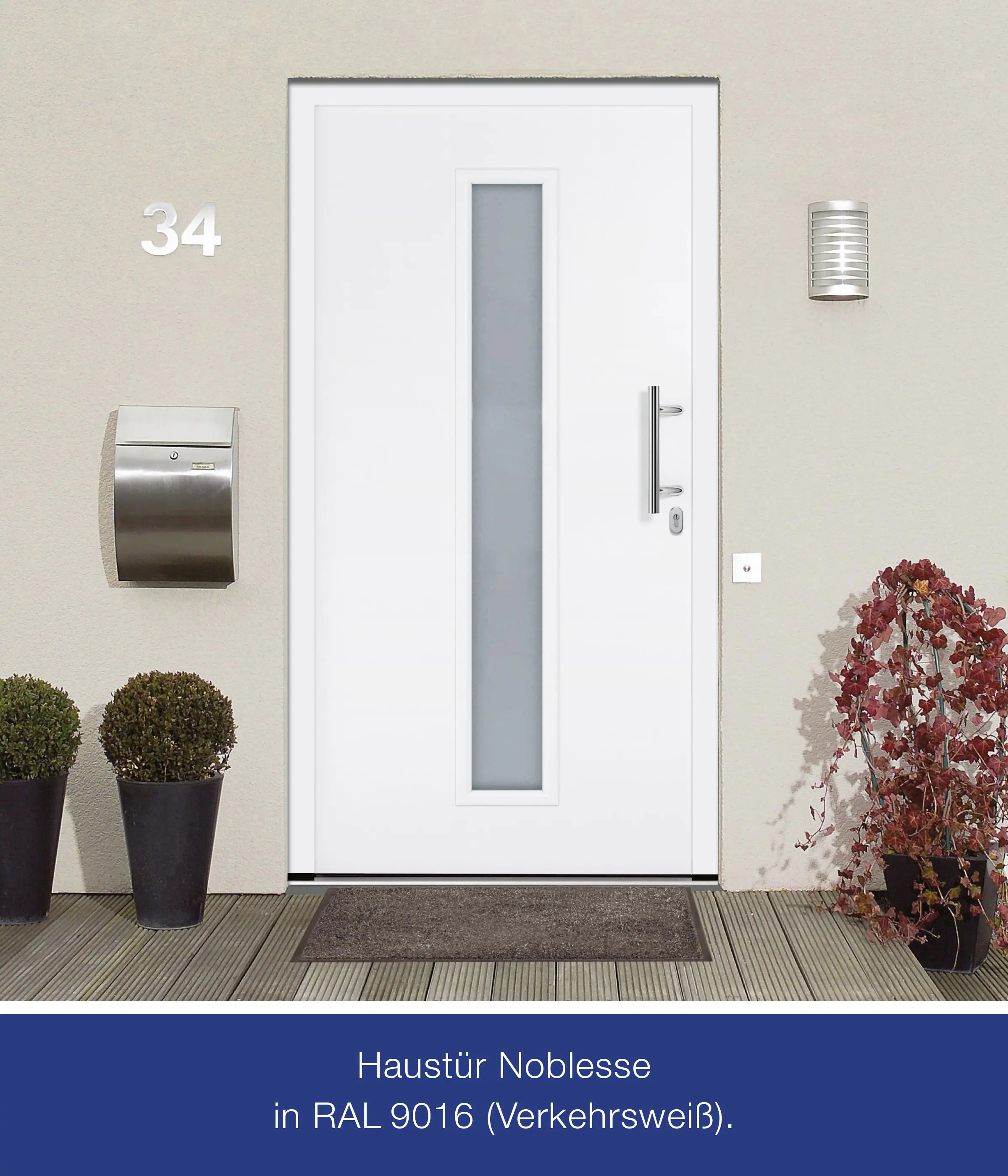 Haustür Noblesse weiß DIN links 100 x 210 cm weiß