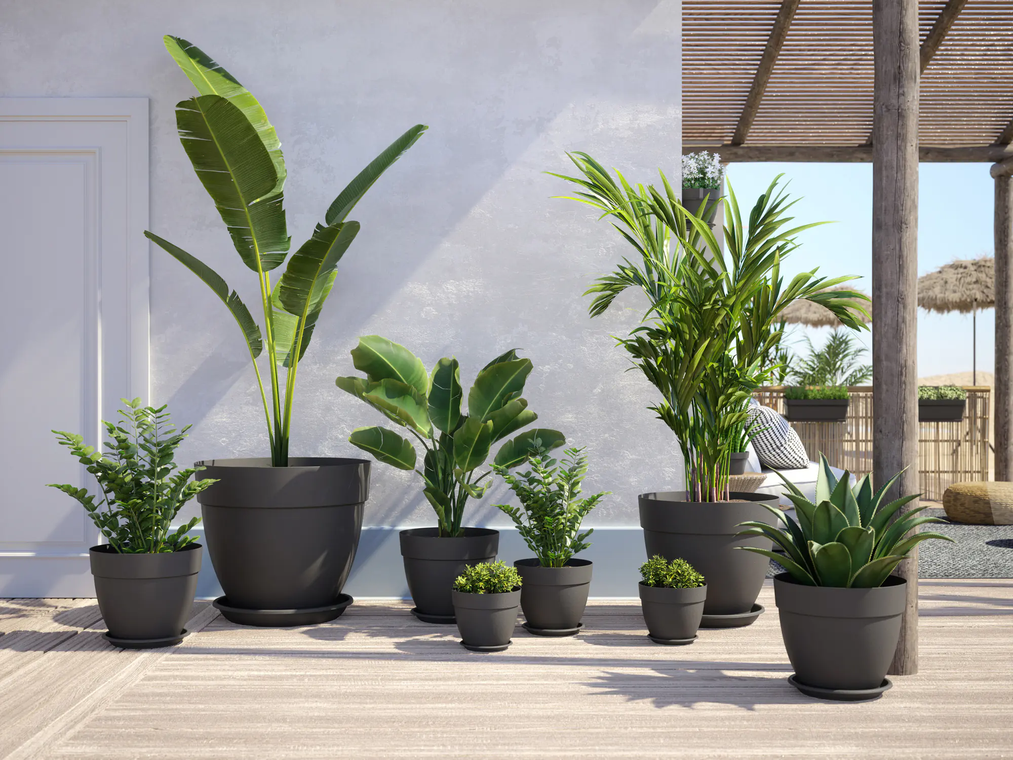 Artevasi Pflanztopf Capri Campana Kunststoff anthrazit matt Ø 30 x 25 cm