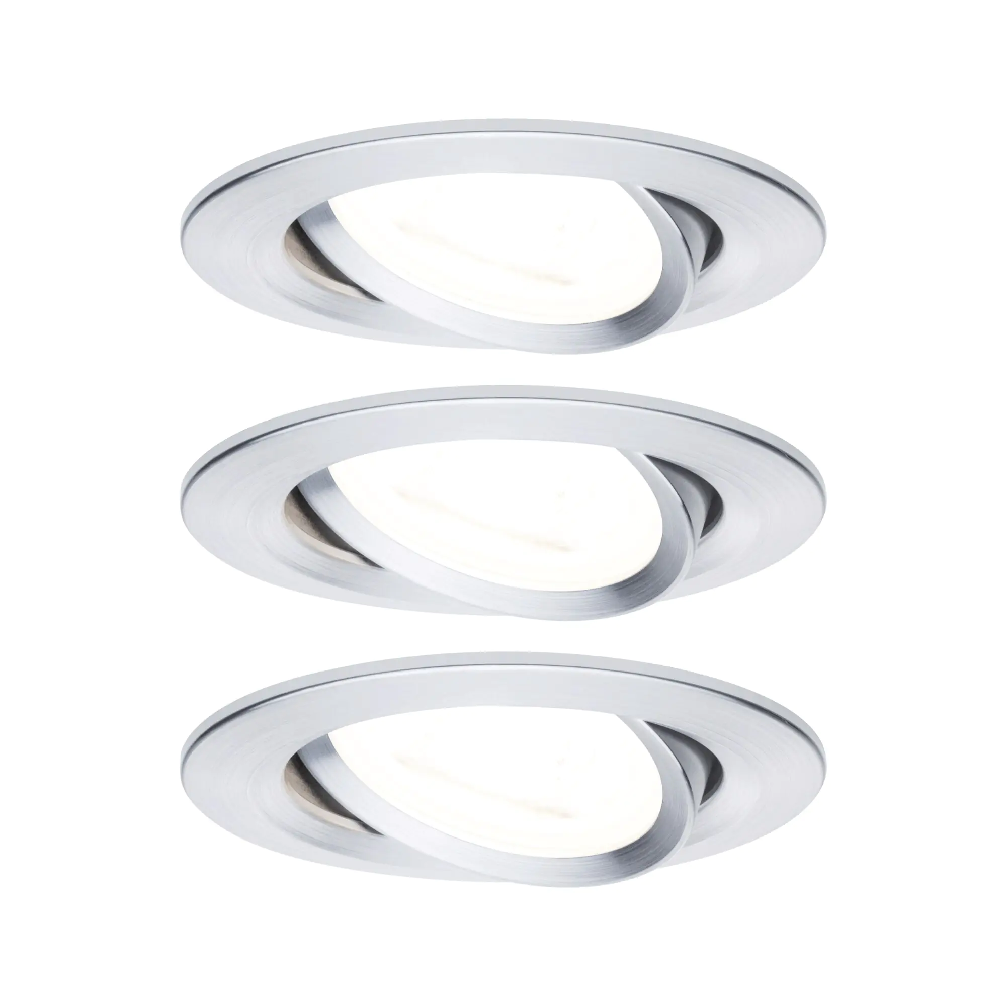 Paulmann LED Einbauleuchte Nova 3er Set alu 8,4 cm schwenkbar GU10 warmweiß