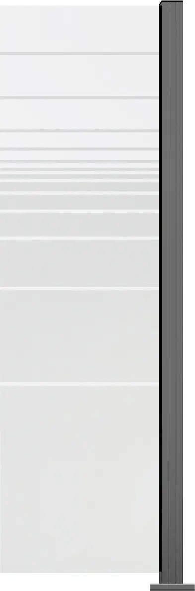 Ambiente Glaszaun Erweiterungsset Klarglas mit Siebdruck 187 x 55,7 cm grau