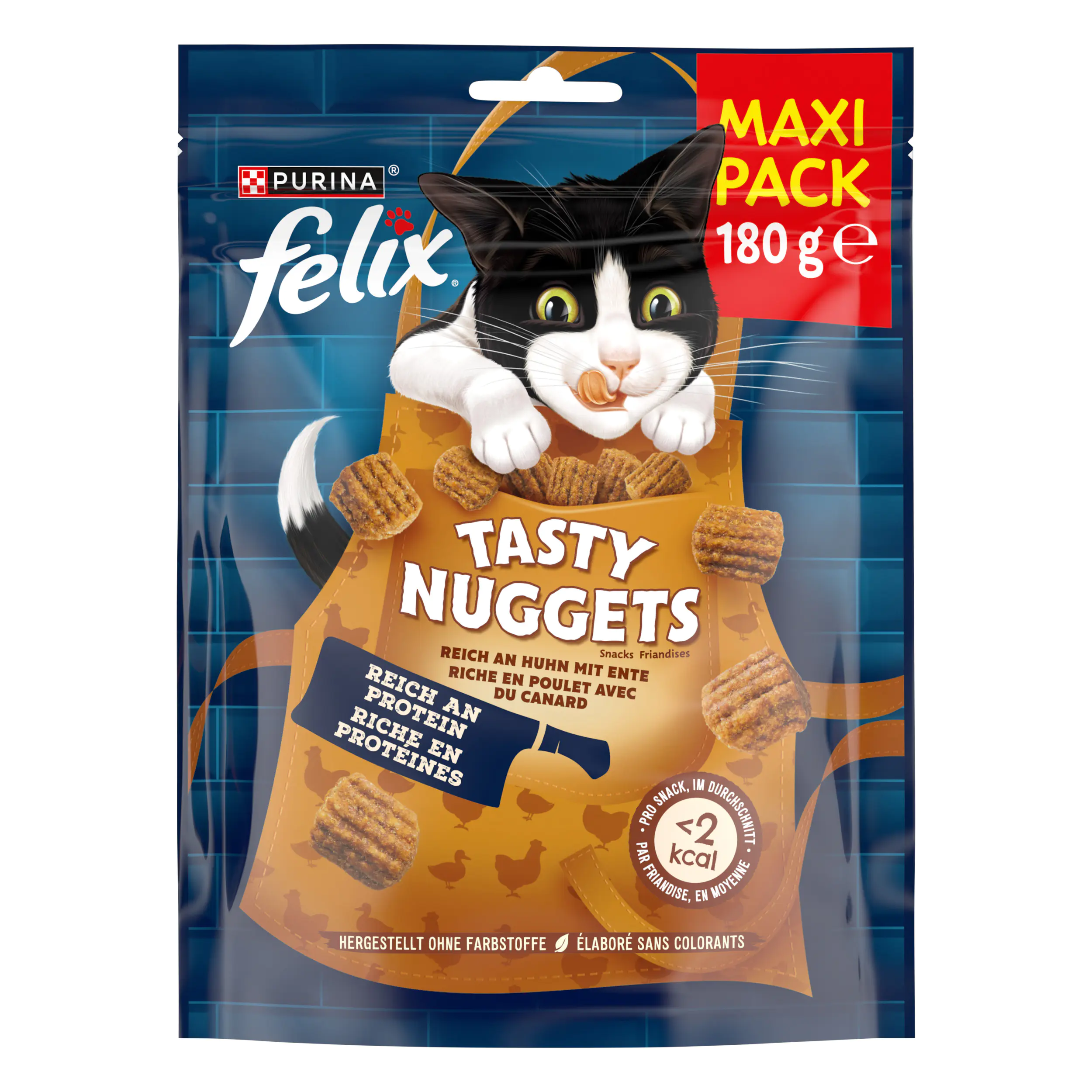 Felix Tasty Nuggets Katzensnack Reich an Huhn mit Ente 180 g Felix Tasty Nuggets Katzensnack Reich an Huhn mit Ente 180 g