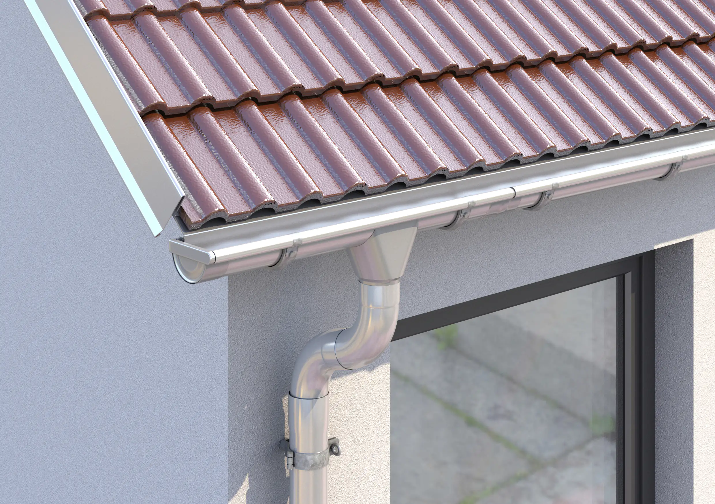 Sarei Dachrinne Alu Halbrund, NW 80, 200 cm, anthrazit