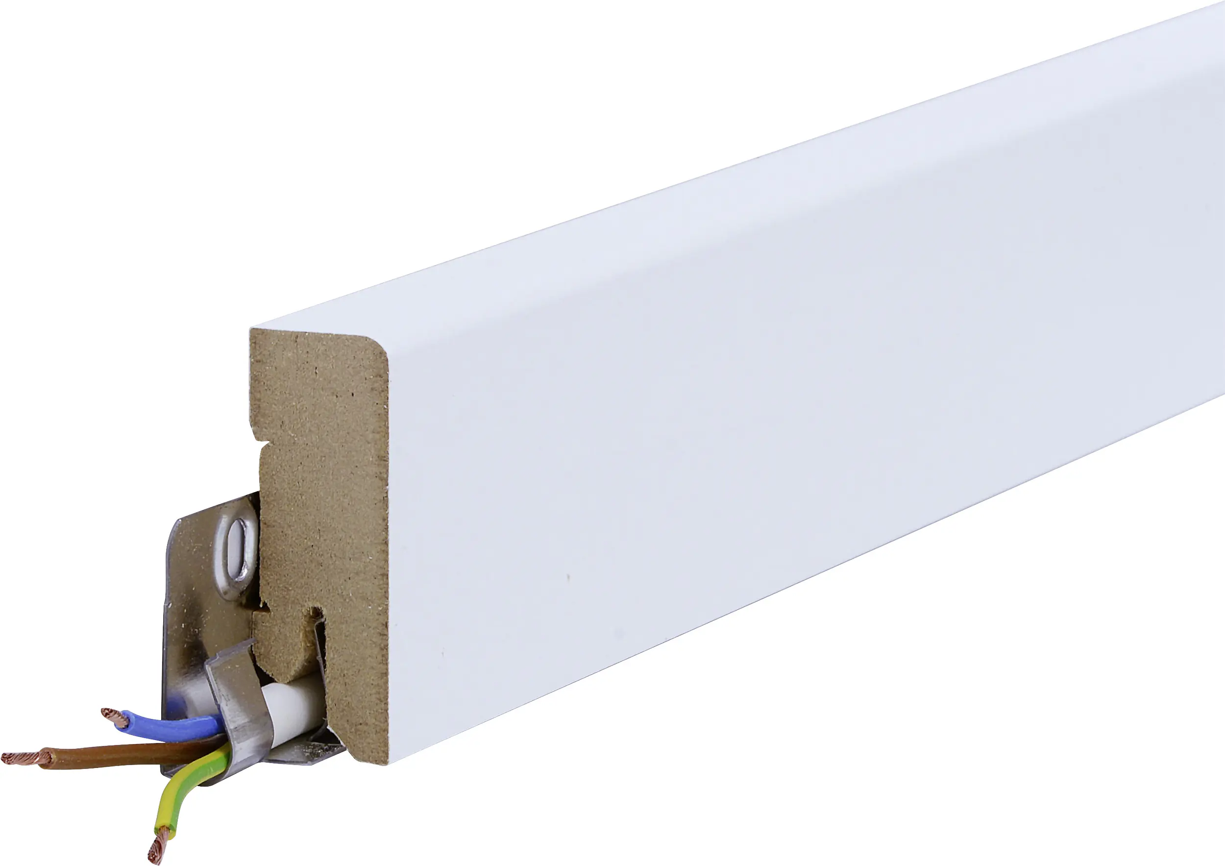 B.S. Bauprogramm Clip-Sockelleiste 250 cm 50 x 18 mm Blütenweiß