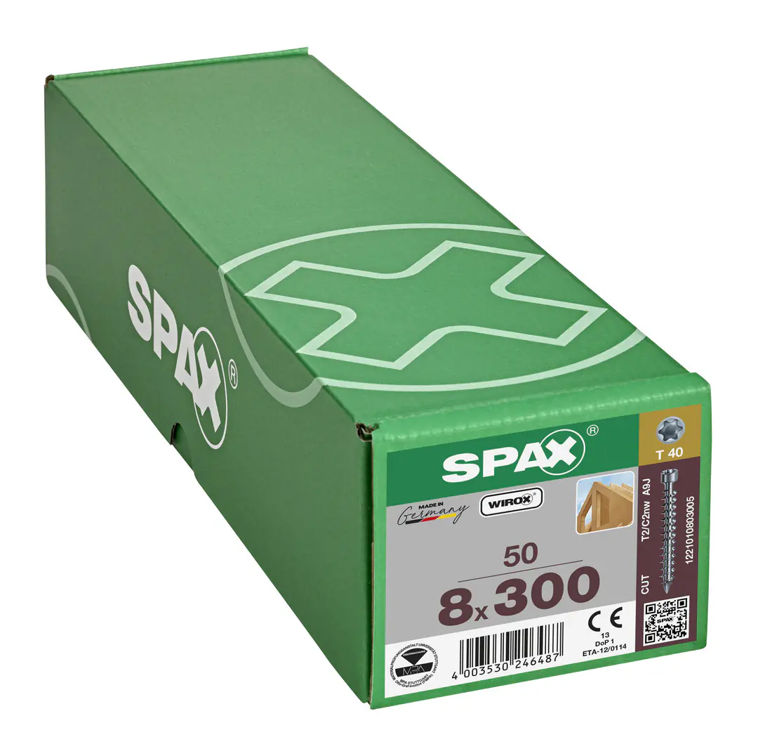 Spax Holzbauschrauben 8.0 x 300 mm TX 40 Zylinderkopf - 50 Stk.