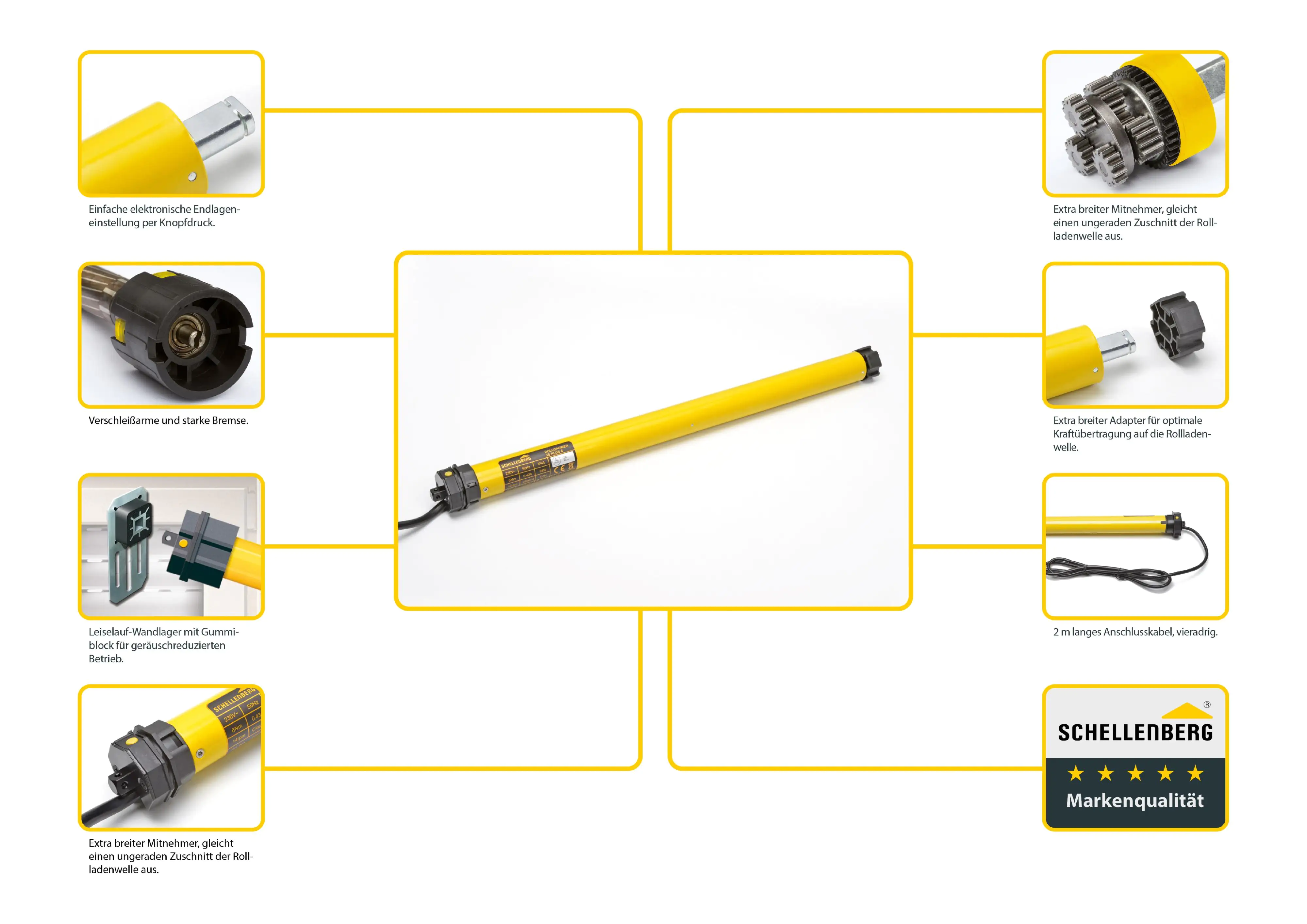 Schellenberg Rollladenmotor Mini PLUS 6 Nm für 40 mm Achtkantwellen
