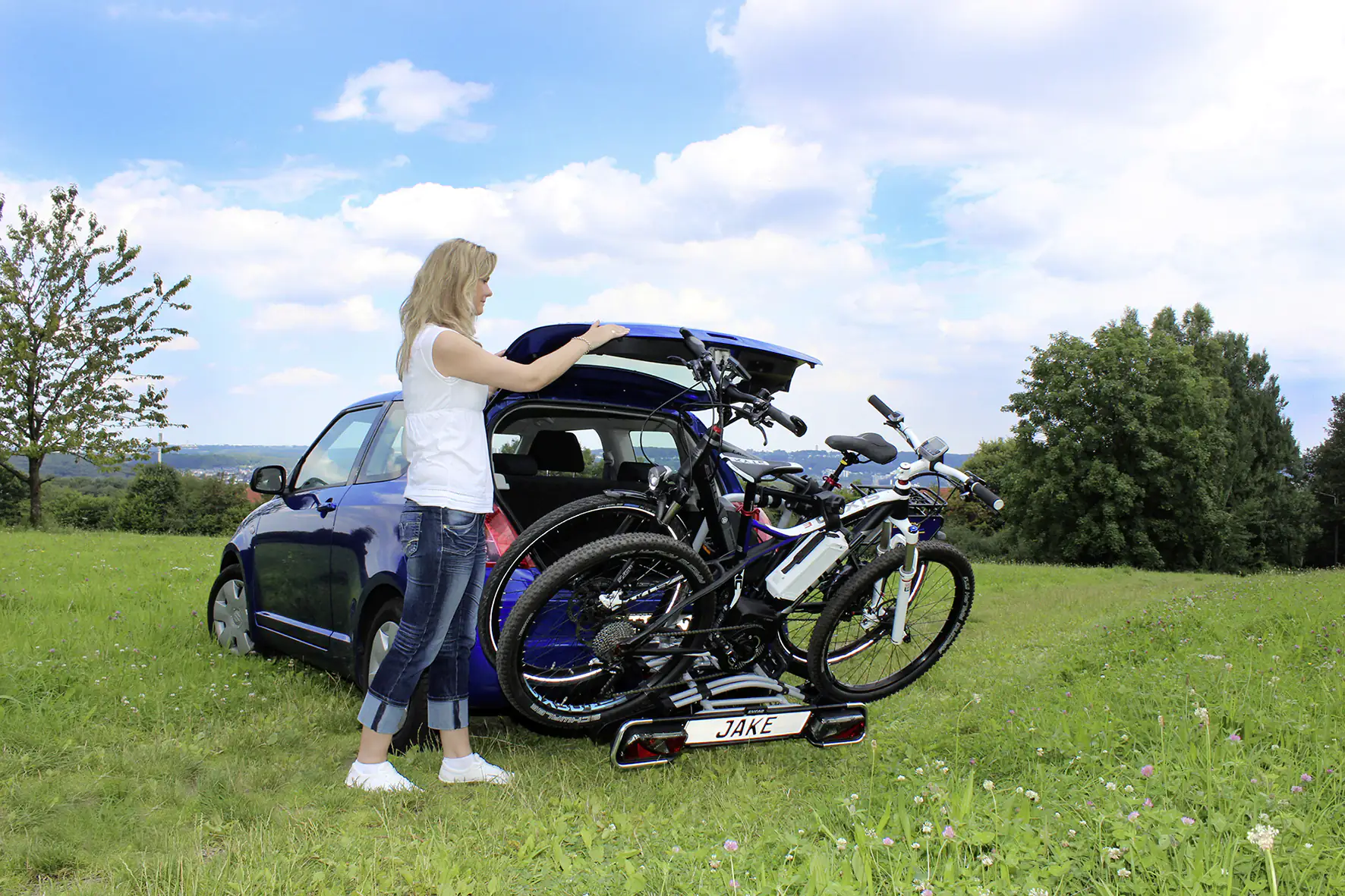 EUFAB Fahrradheckträger Jake für 2 Fahrräder abklappbar