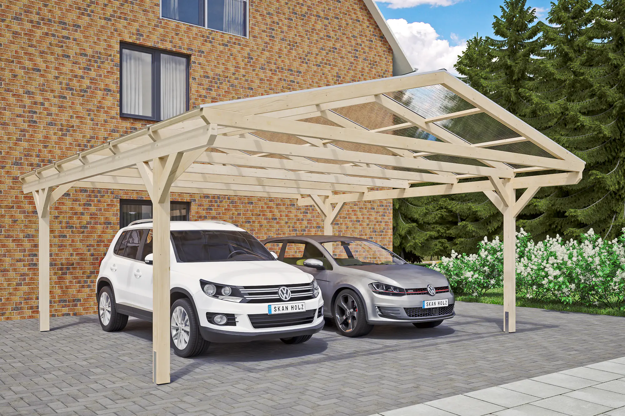 SKAN HOLZ Carport Westerwald 570 x 648 cm, natur