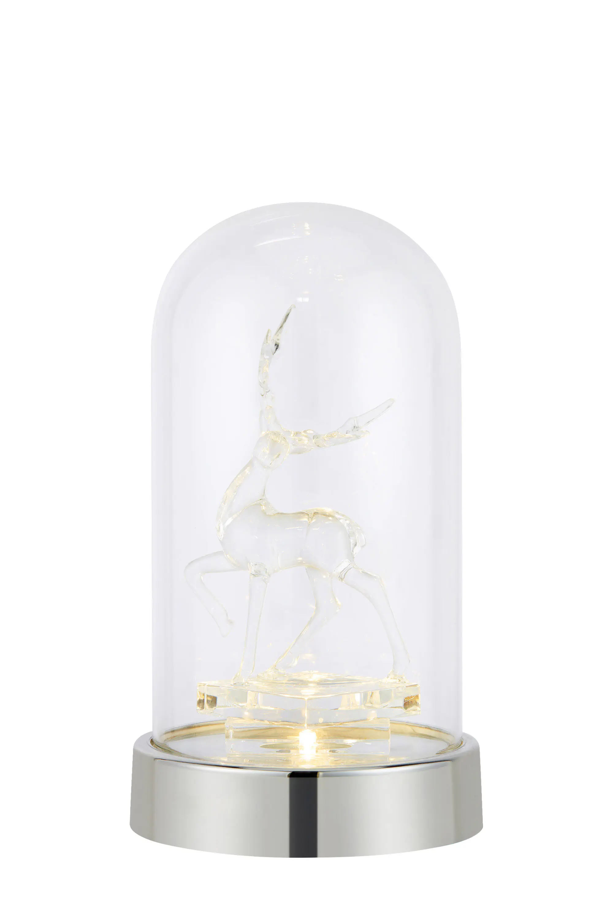 Markslöjd LED Rentier Isla batteriebetrieben Chrom 20 x 35,8 cm transparent-silber