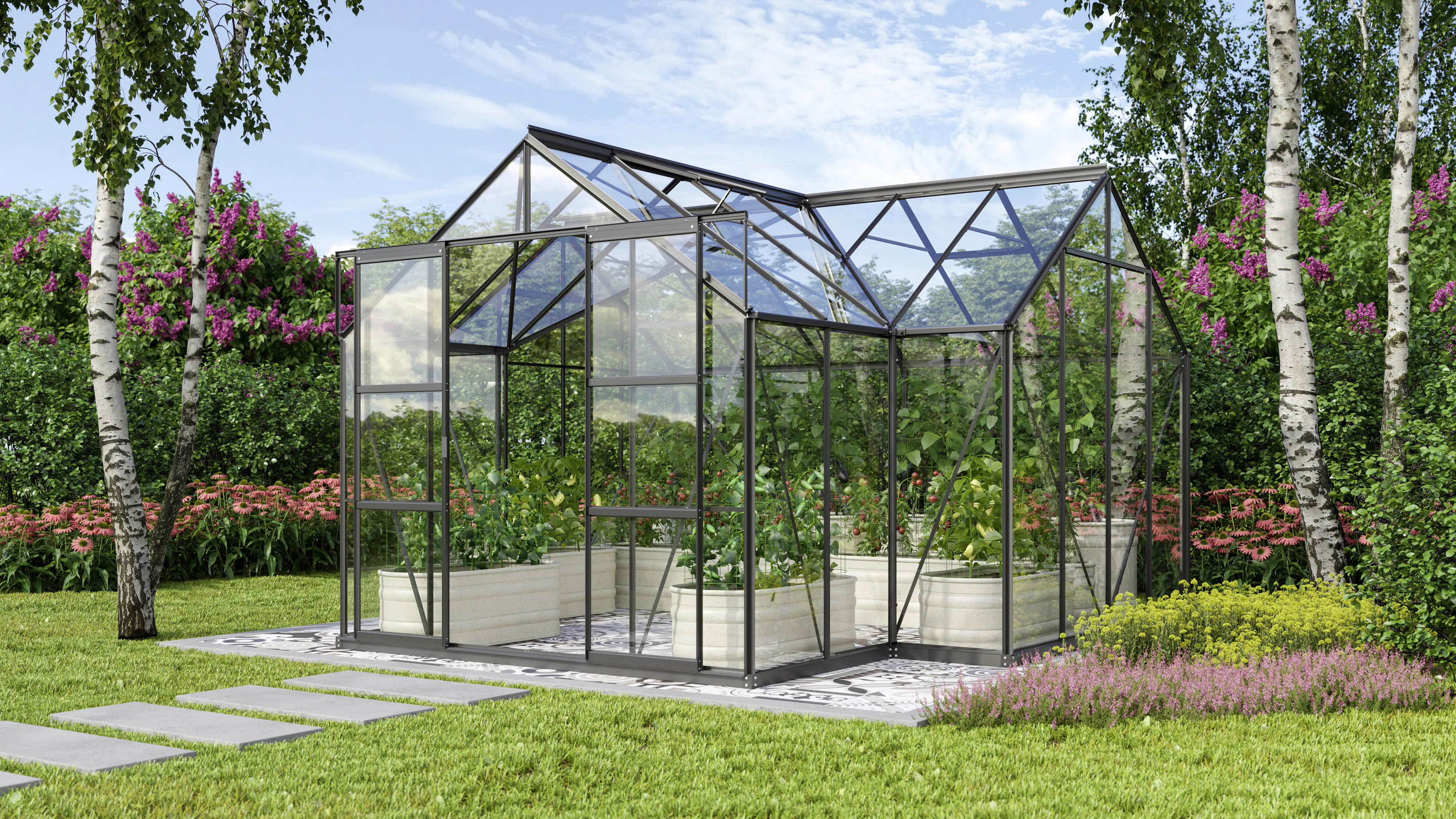 Vitavia Gewächshaus Sirona 13000 381 x 381 cm 3 mm Sicherheitsglas