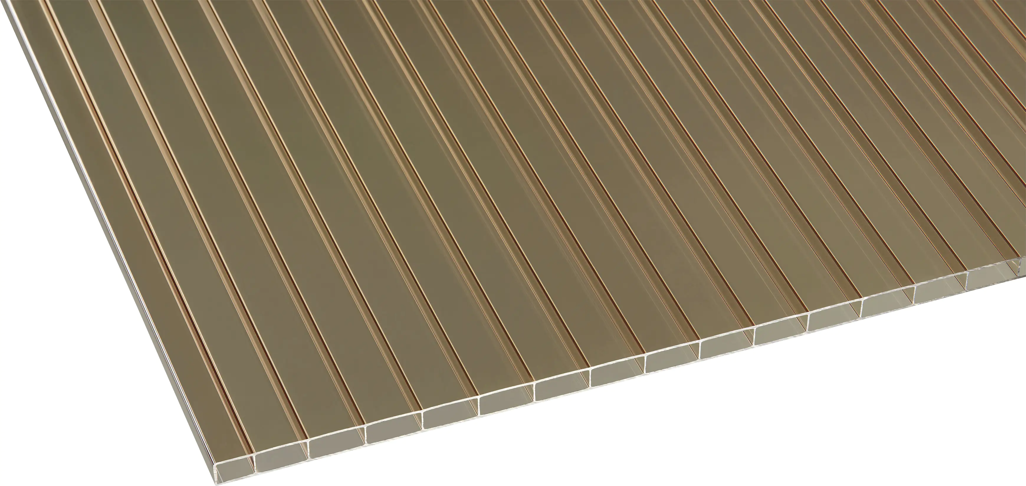 Gutta Premium Terrassendach 410,2 x 406 cm weiß Acryl bronce 16 mm