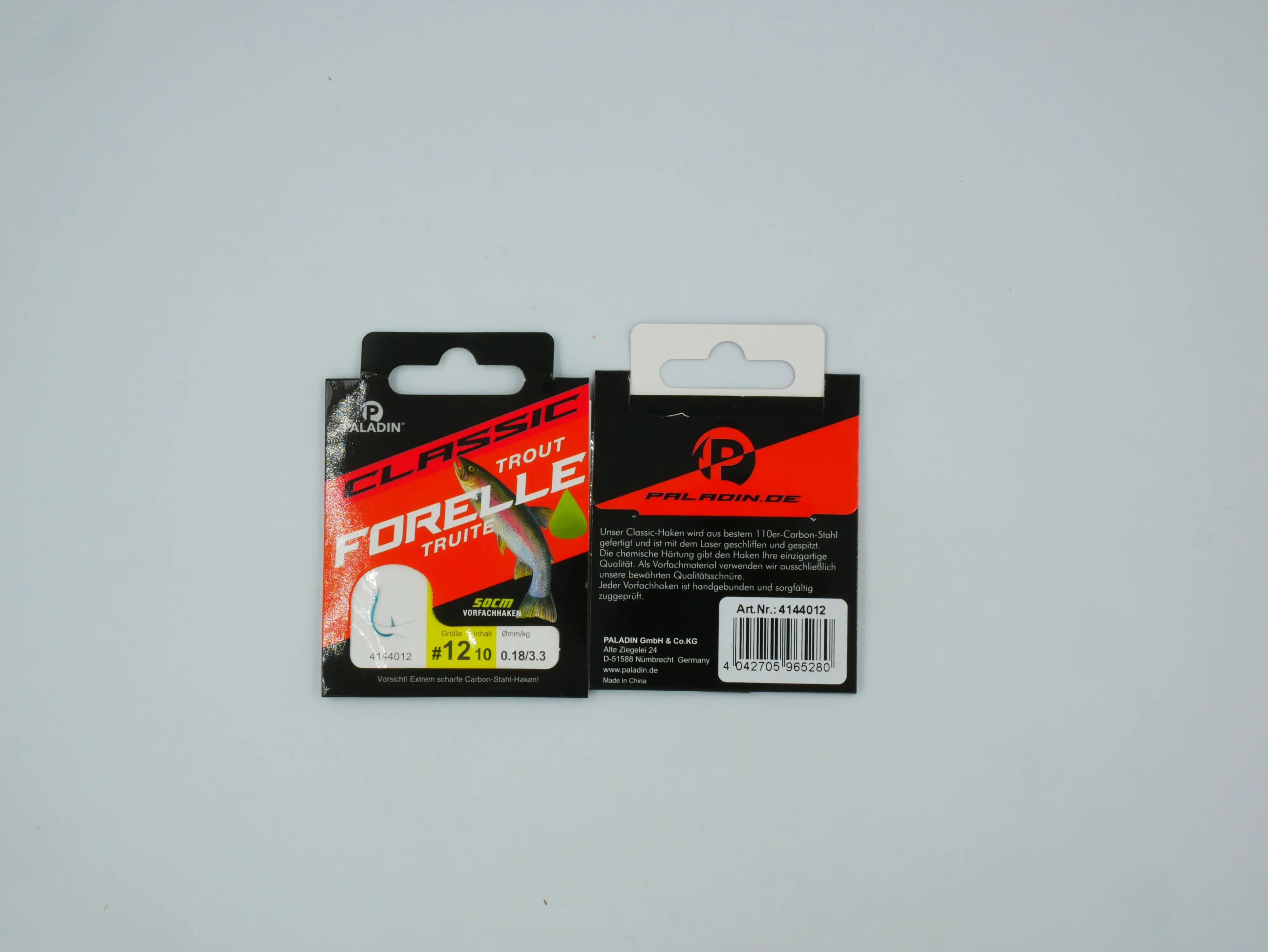 Paladin Forellenhaken gebunden Größe 12 50 cm 10 Stück blau