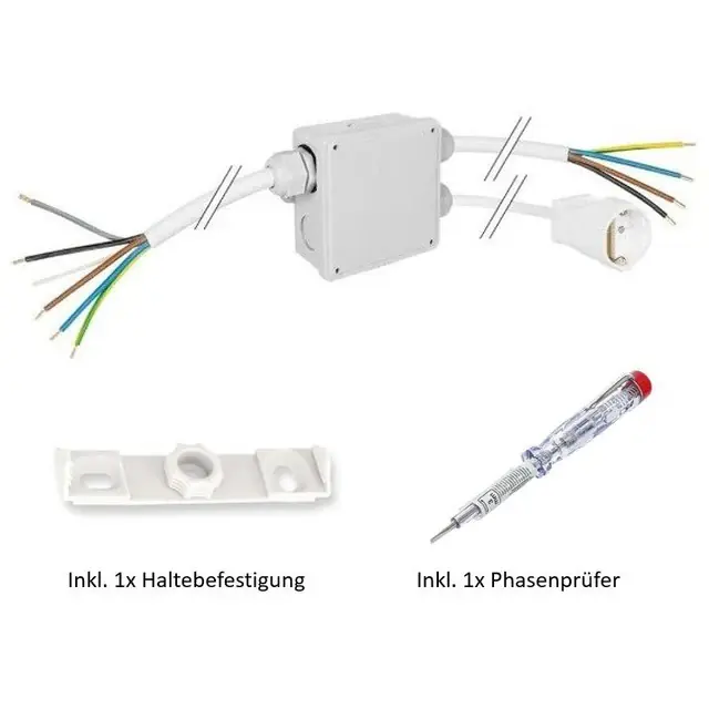 Küchenanschlussbox-Set Splitter-Box inkl. Phasenprüfer 
