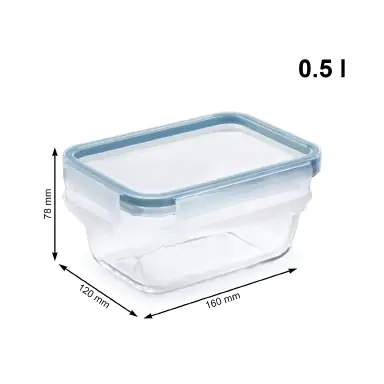 Rotho Kühlschrankdose Glas CLIC & LOCK 0,5 L, 3er Set Rotho Kühlschrankdose Glas CLIC & LOCK 0,5 L, 3er Set