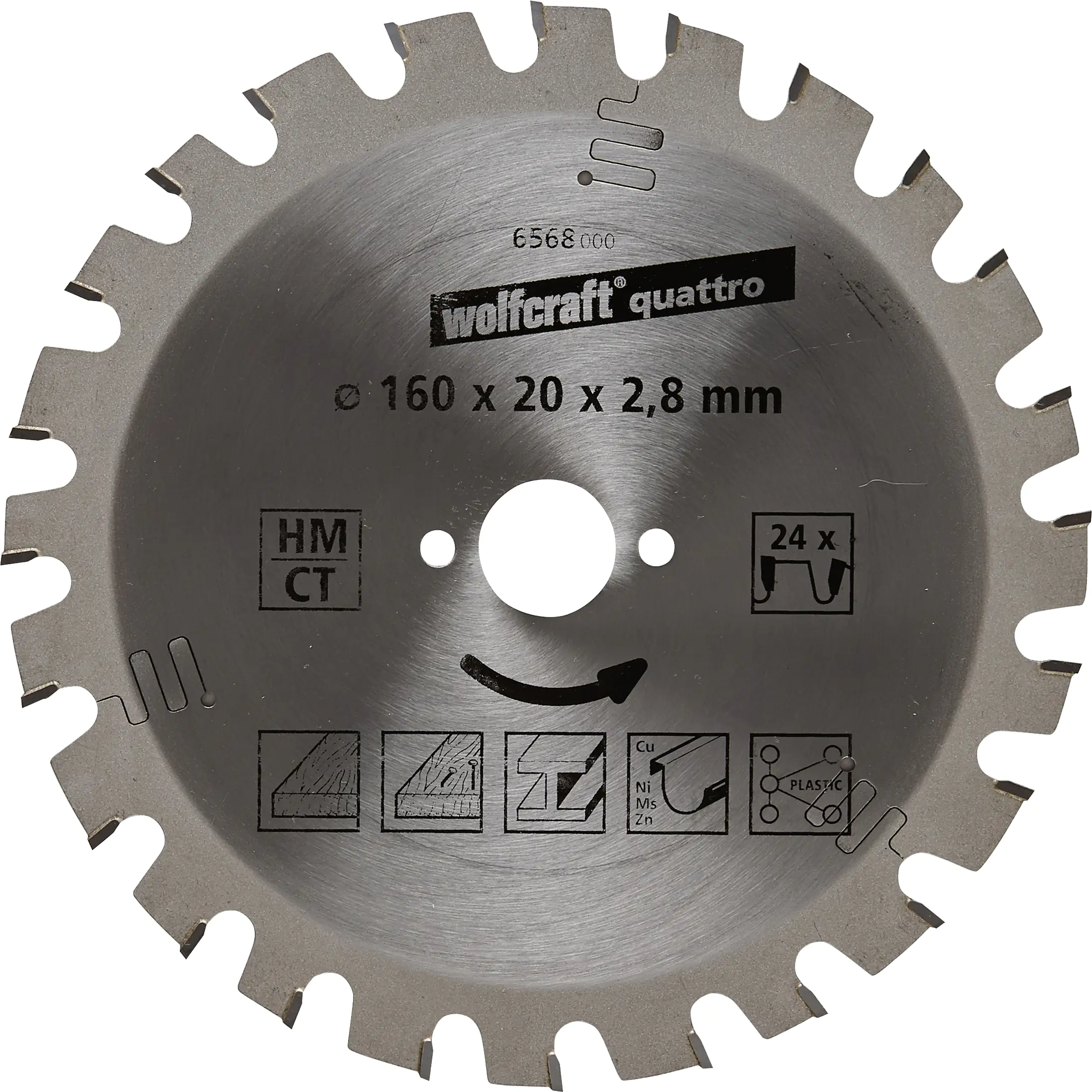 Wolfcraft Kreissägeblatt Ø 160 mm Bohrung Ø 20 mm 24 Zähne Wolfcraft Kreissägeblatt Ø 160 mm Bohrung Ø 20 mm 24 Zähne