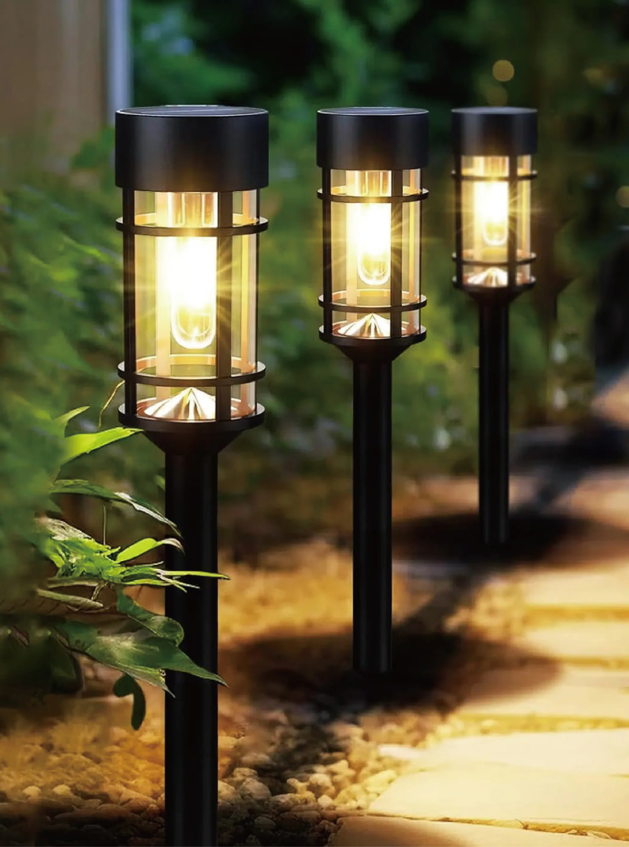 Dapo LED Solarleuchte Fackel mit Erdspieß warmweiß