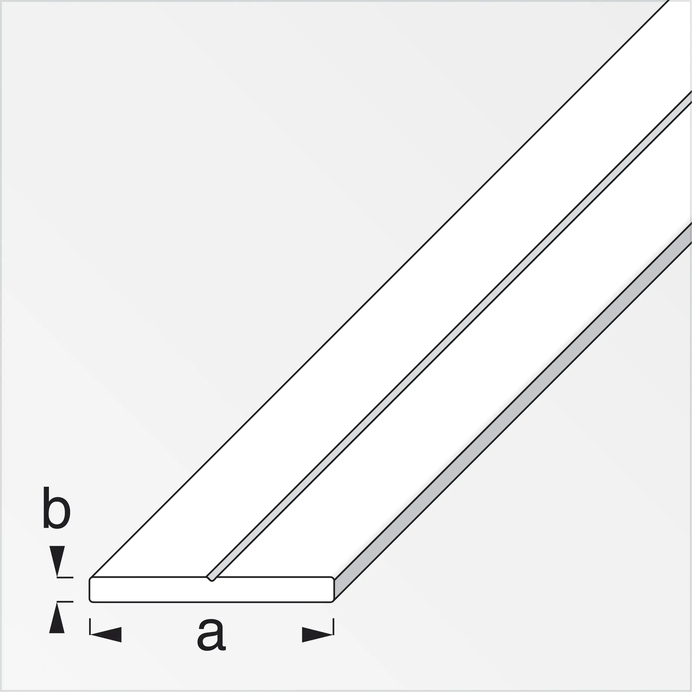alfer Flachprofil Aluminium roh blank