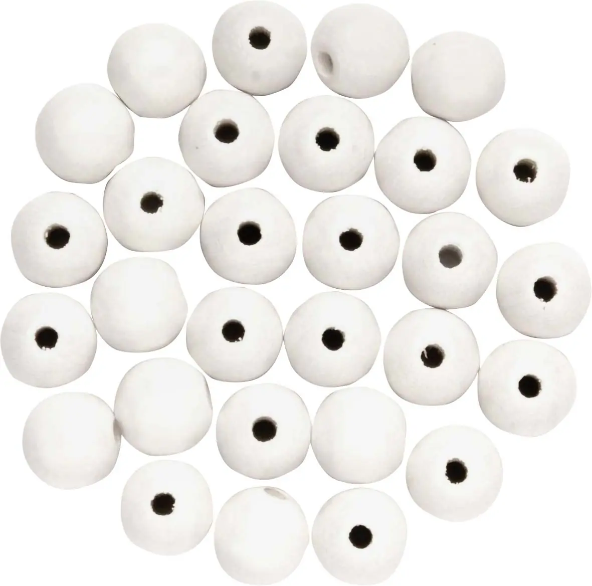 Glorex Holzperle 12 mm weiß - 28 Stück