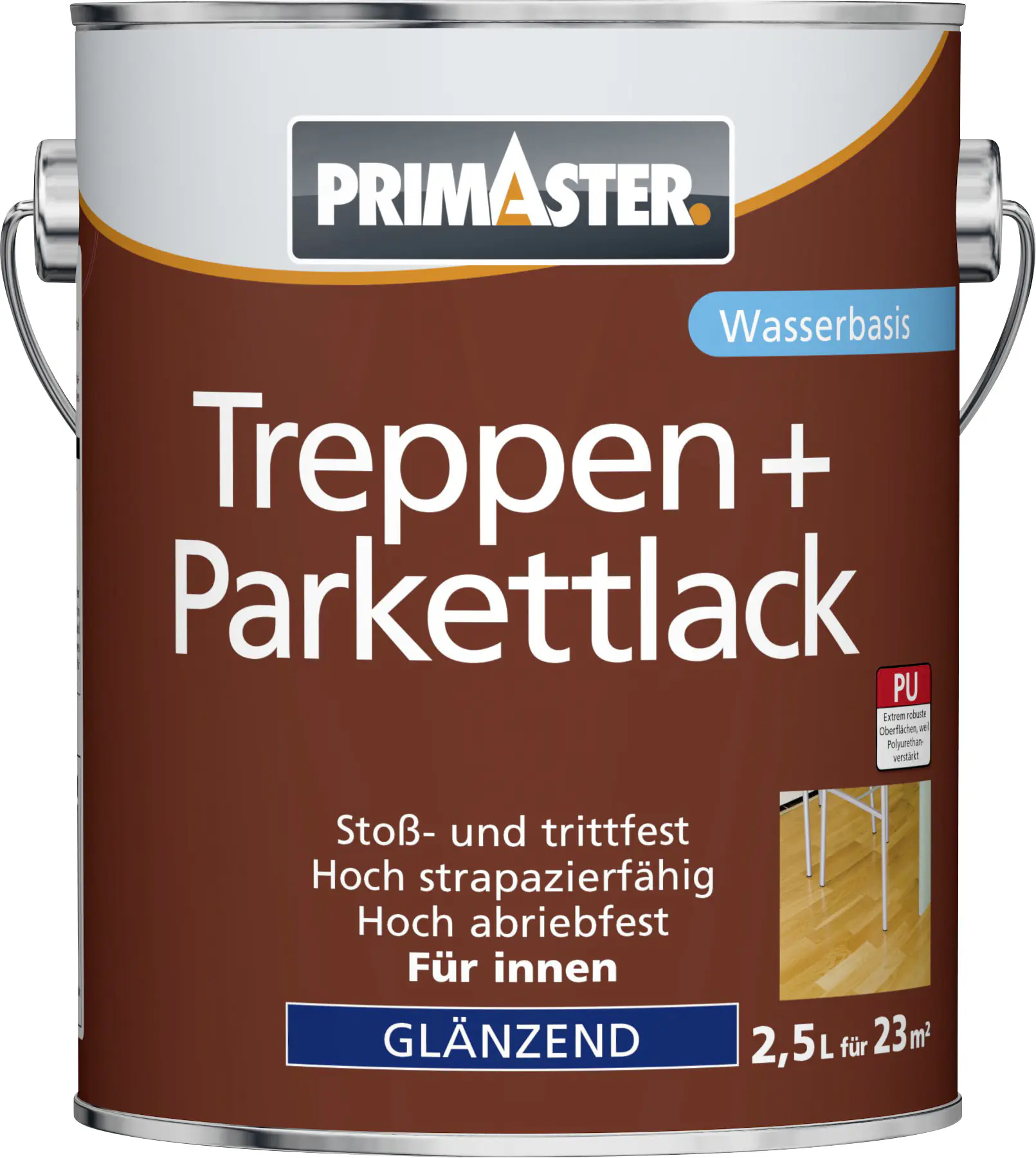 Primaster Treppen und Parkettlack 2,5 L glänzend Primaster Treppen und Parkettlack 2,5 L glänzend
