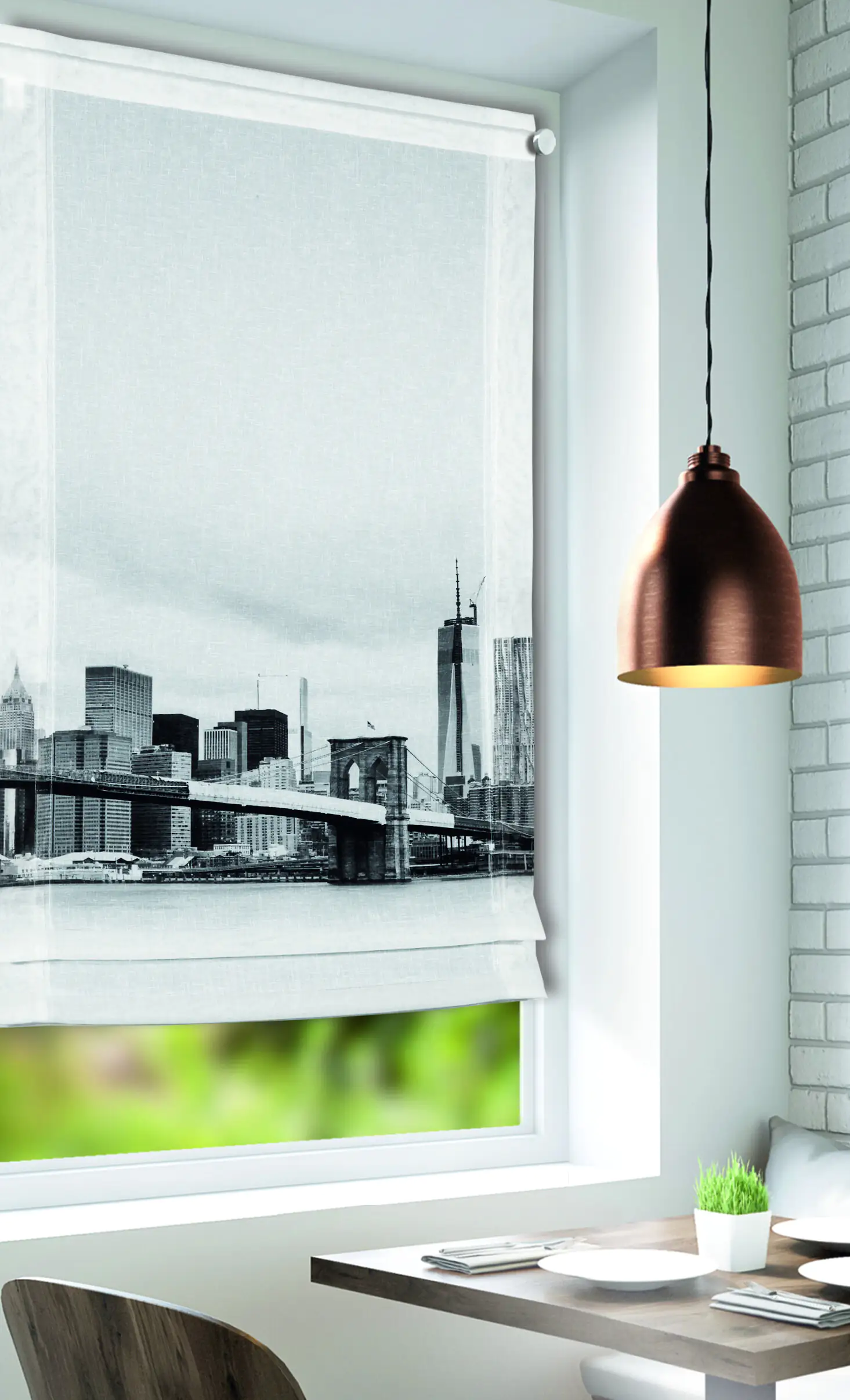 Neusser Collection Kliprollo Gerti digitaldruck. schwarz-weiß, 60 x 120 cm