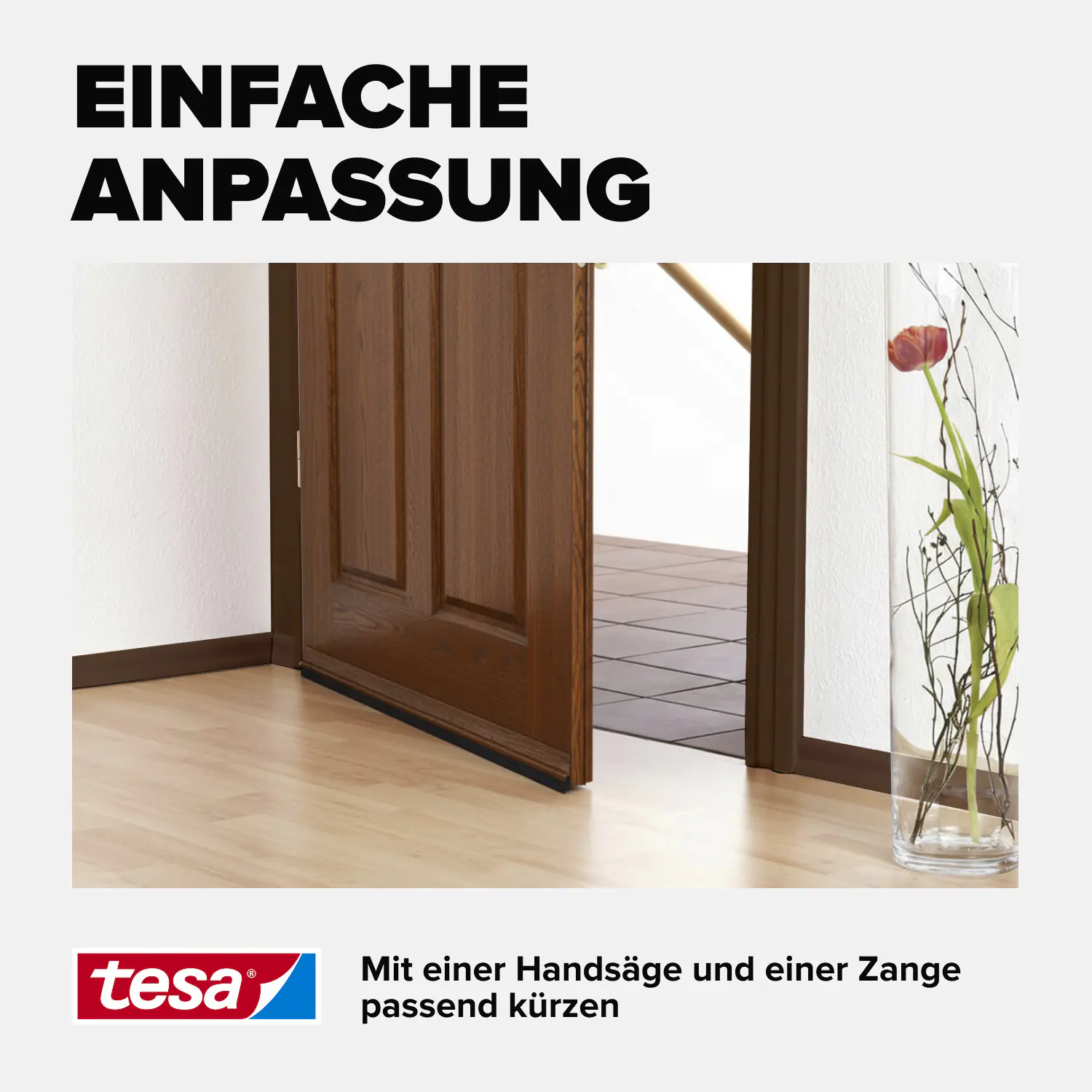 tesa Moll Türdichtschiene braun, für Spalten bis 12 mm